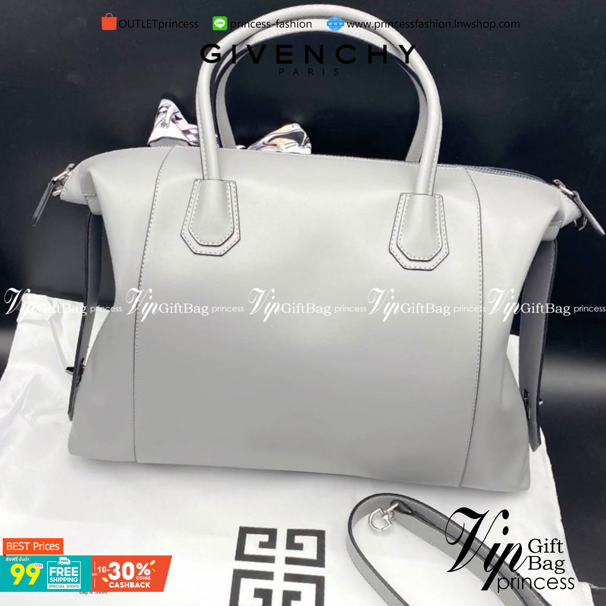 GIVENCHY Antigona Soft leather tote bag ฟรีผ้าผูก!! กระเป๋าสะพายข้าง ทรงสวยมากค่ะ มี 2 ขนาด รุ่นยอดนิยมดาราเซเลปใช้กันเพียบ งานจริงสวยหรูดูแพงมากนะค้าา ราคานี้คุ้มที่สุด มีมารอบนี้ 6 สี 2 ขนาด เลือกให้ปังไปเลยค่าาา