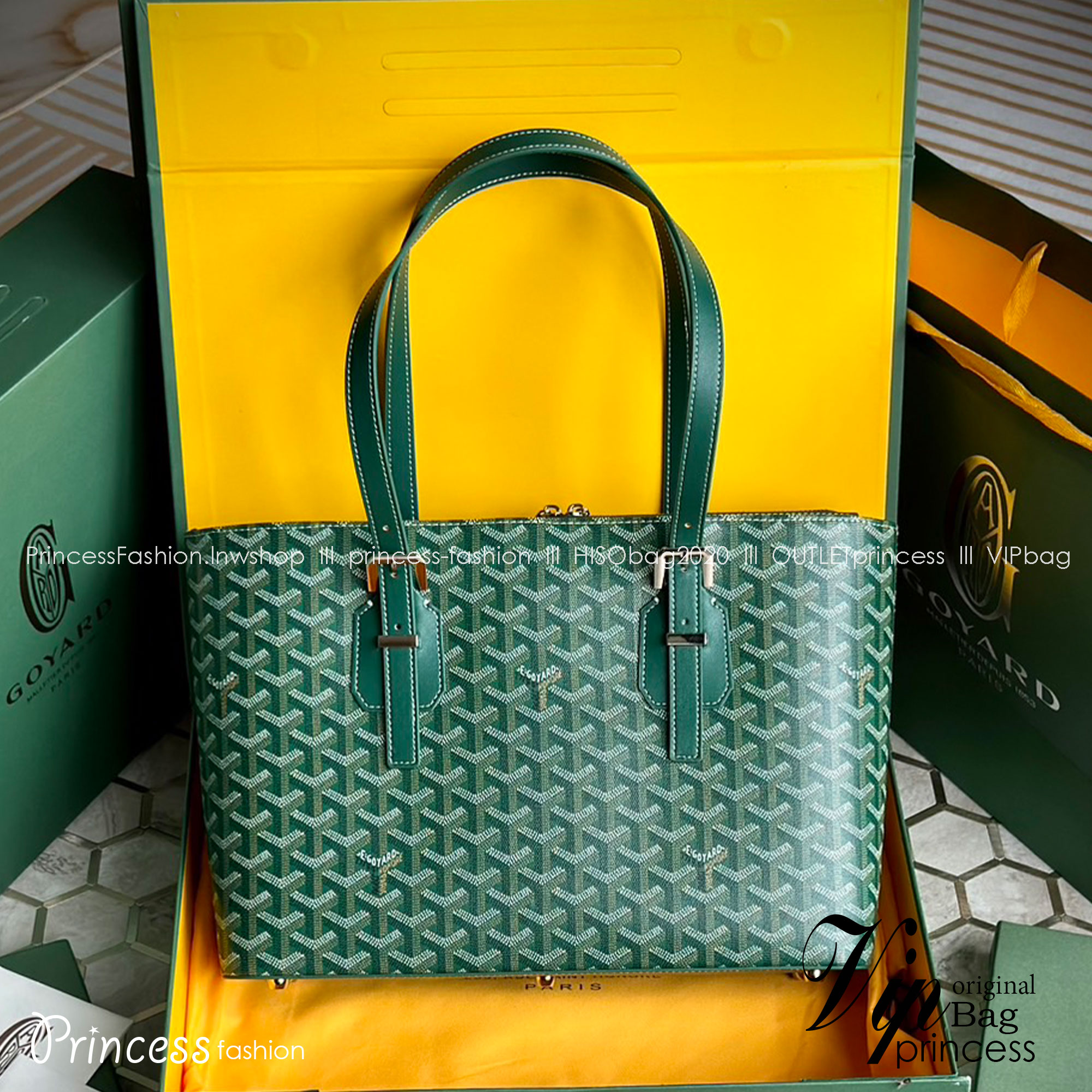 GOYARD Goyardine Sac Marie Galante MM / GOYARD Tote Bag กระเป๋าทรงโท้ทจุของได้เยอะ งานสวยเนี๊ยบ เกรดออริ สลับแท้ 1:1 ใช้ต่างประเทศได้