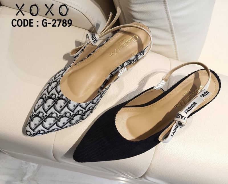 Christian dior Thick Low Heel Shoes งานสวม ชนช้อป วัสดุผ้าลายลูกฟูก นุ่มมาก ส้นแท่ง ใส่สบายไม่เมื่อย น้ำหนักเบา แมทส์ชุดง่าย