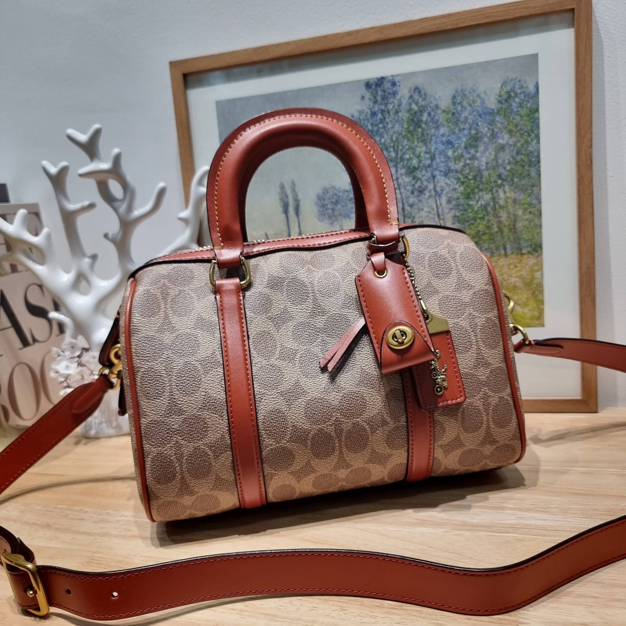 COACH RUBY SATCHEL 25 IN SIGNATURE CANVAS CP239 พร้อมส่ง กระเป๋าทรงหมอนดีไซน์ใหม่ ใบใหญ่ เพิ่มดีเทลความหรูมากมาย