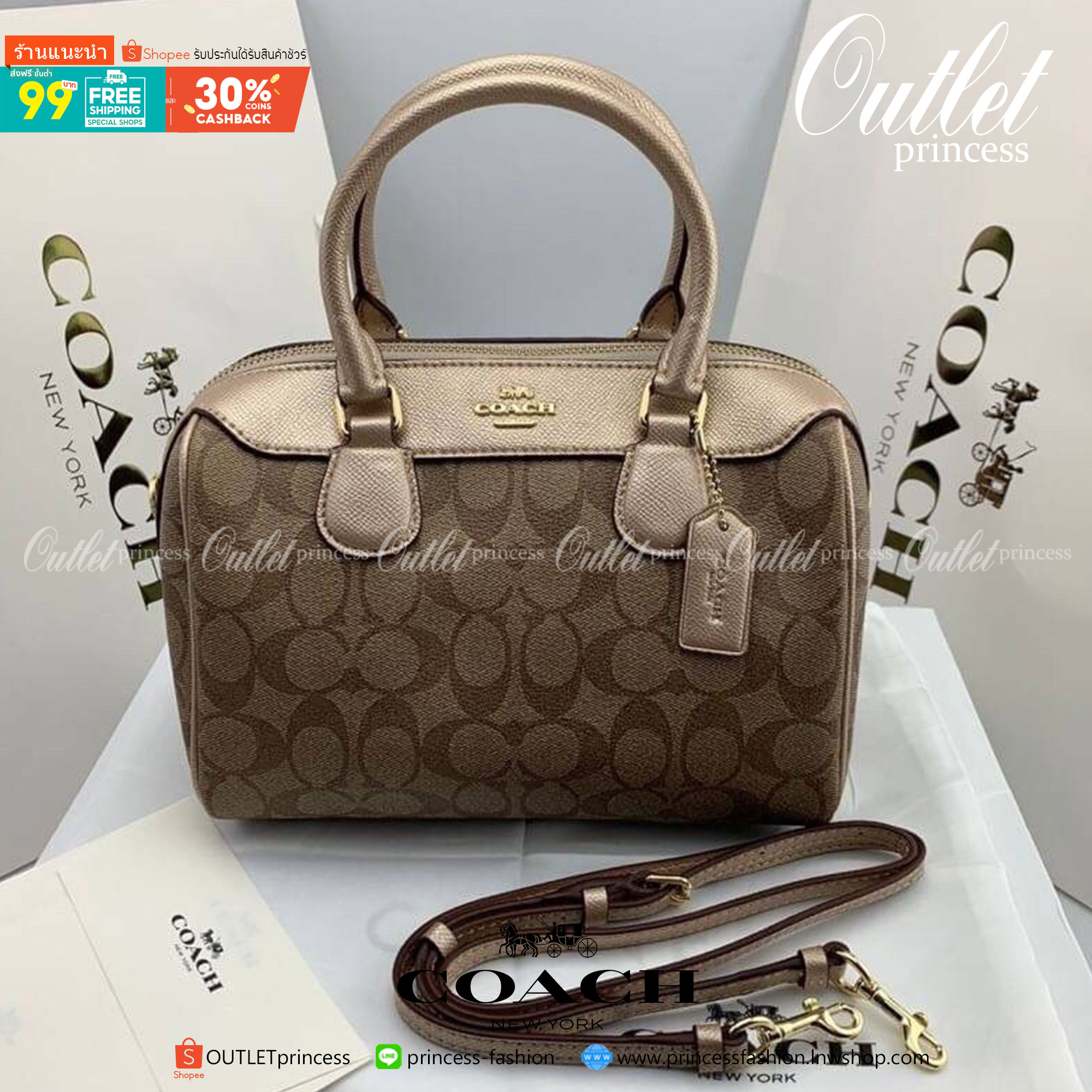 ของแท้ 💯% COACH MINI BENNETT SATCHEL IN SIGNATURE (COACH F36702) IMITATION GOLD สีทองเข้าใหม่ ดูแพงมากสวยหรูมาก สีนี้ในช็อปราคาพุ่งมากนะคะ เรายังขายราคาเดิมเท่าสีอื่น ^^ ควรมีมากๆ ค่า