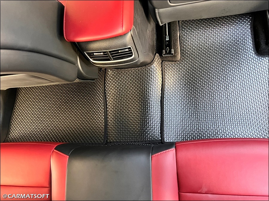 พรมปูพื้นรถยนต์ MG HS ลายกระดุมเม็ดเล็ก สีดำ เข้ารูป ตรงรุ่นรถ