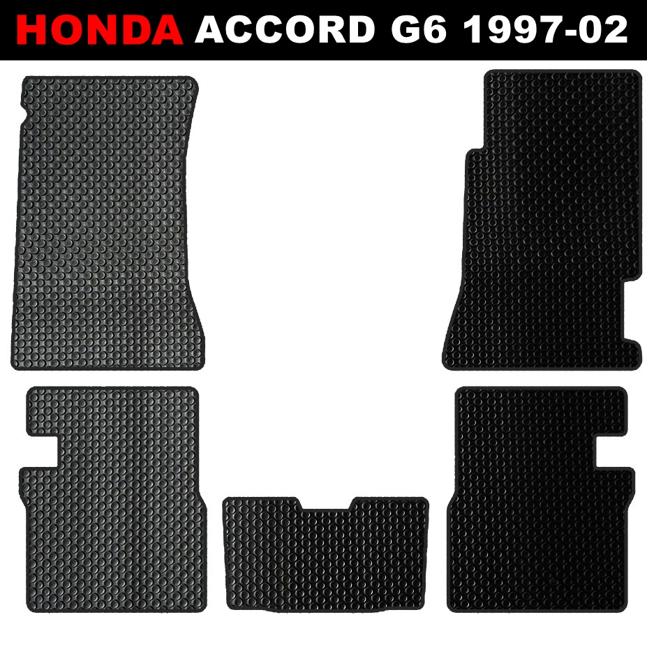 ยางปูพื้นรถยนต์ HONDA ACCORD G6 1997-02 งูเห่า พรมกระดุมเม็ดเล็ก ฮอนด้า แอคคอร์ด สีดำ เข้ารูป ตรงรุ่นรถ