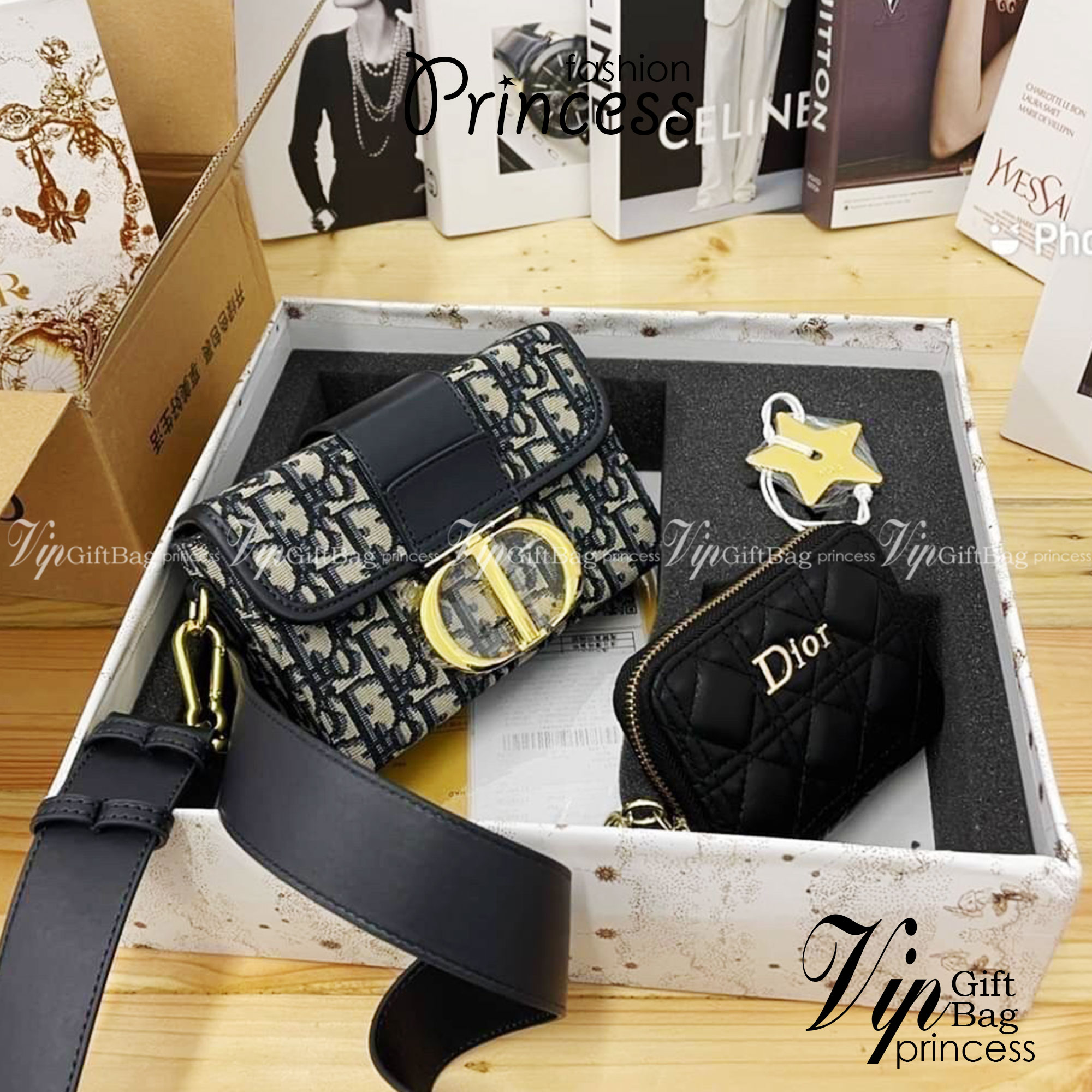 DIOR SET BAG / DIOR 30 Montaigne Bag / DIOR ANAGRAM BOX SET / CD LIMITED EDITION GIFT BOX WITH GOLD STAR BOUTIQUE SET พร้อมเสิร์ฟครบชุด แรร์ไอเท็ม ที่ถูกรวมไว้ในหนึ่งเดียว กับ gift box limited จัดให้ทั้งกระเป๋าสะพายสุดหรู กระเป๋าสตางค์ใบสั้นรุ่นคลาสสิค แล