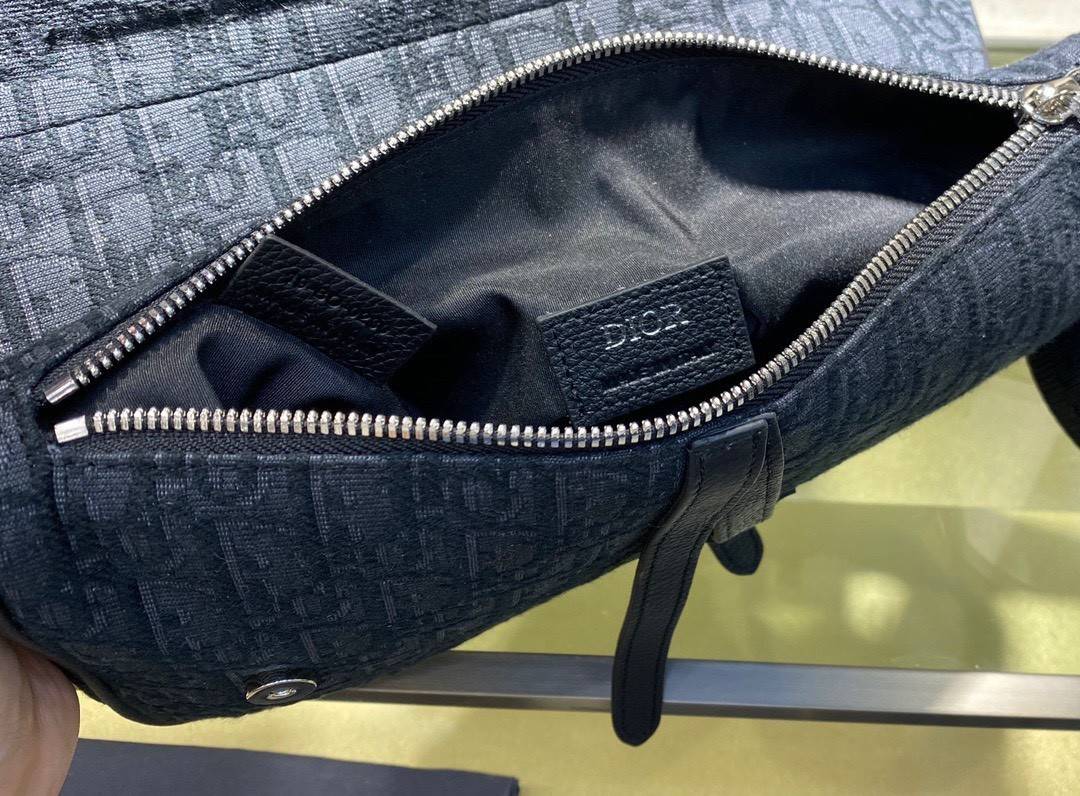 CHRISTIAN DIOR SADDLE BAG Black Dior Oblique Jacquard