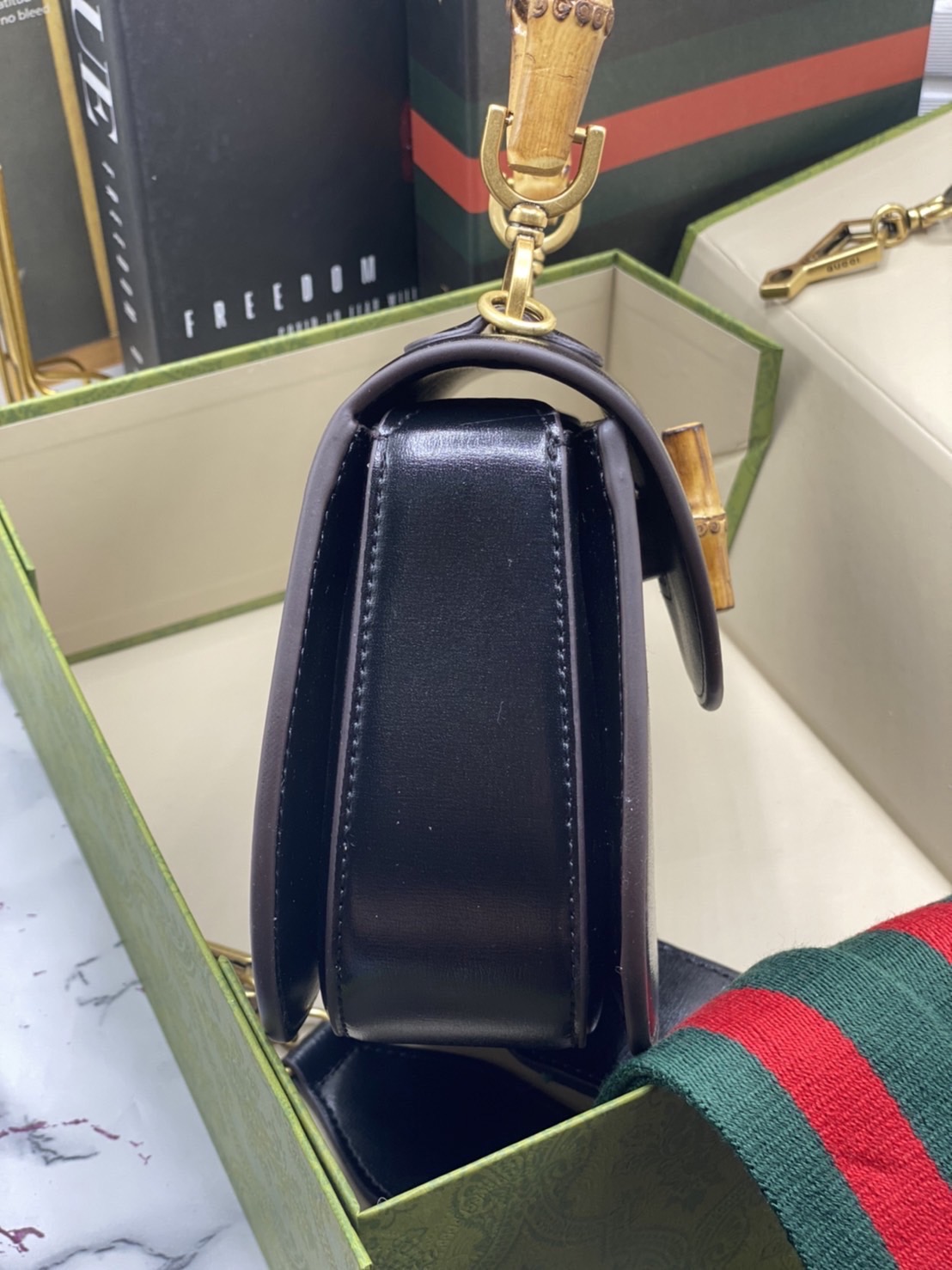 หนังแท้ Gucci Bamboo 1947 small top handle bag พร้อมส่งที่ไทย