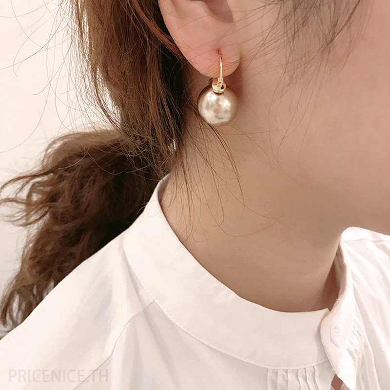 ต่างหูห่วง มุก 3 สี