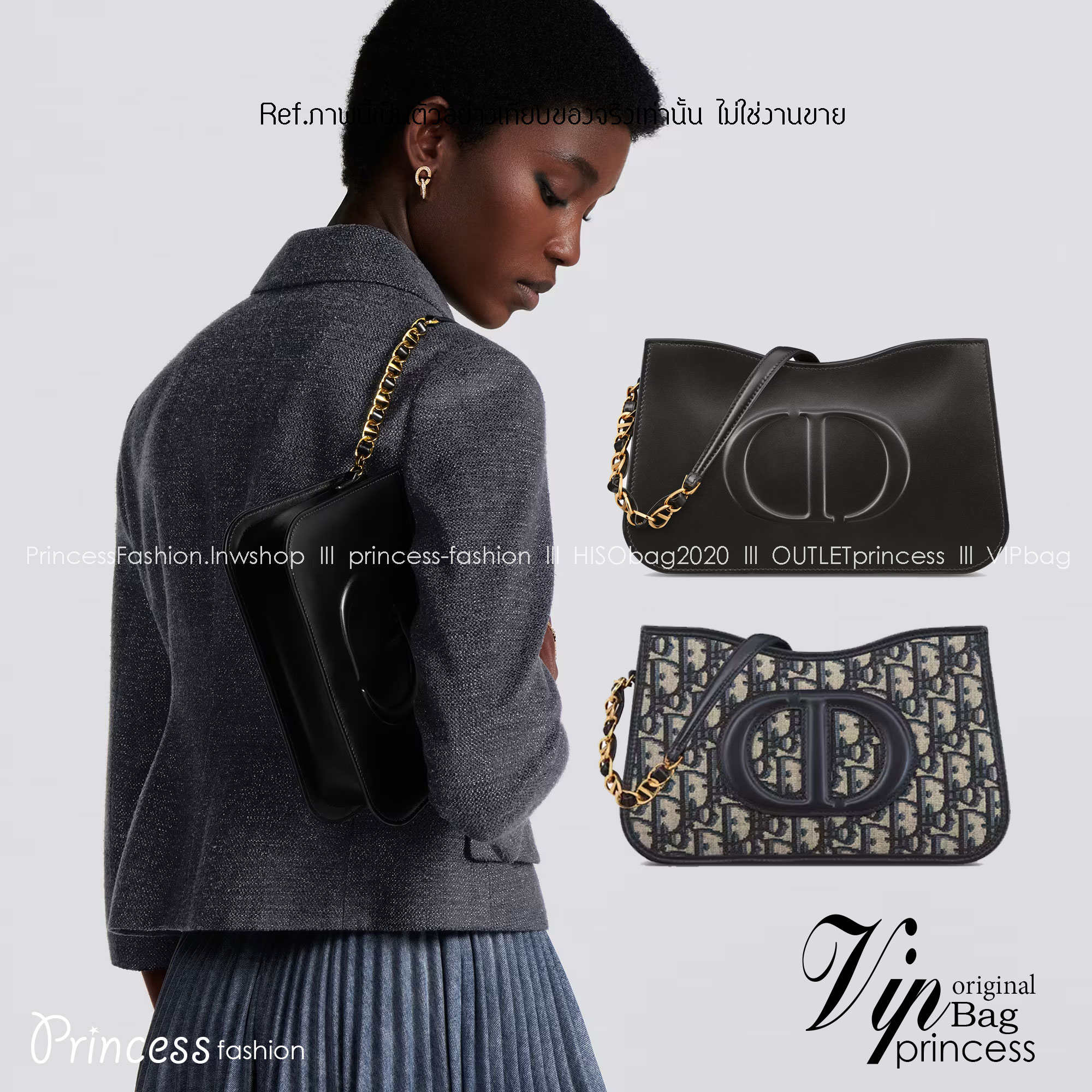 CD SIGNATURE HOBO MINI BAG leather Black / Dior Bag พร้อมส่ง กระเป๋าสะพายทรงโฮโบ รุ่นใหม่ล่าสุด Winter 2023 สวยหรูหราเป็นเอกลักษณ์แบรนด์ **สินค้าเกรดออริจินอล 1:1 สลับแท้