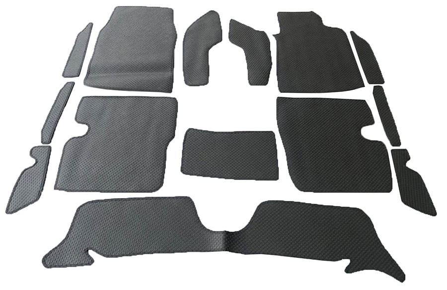 ยางปูพื้นรถยนต์ TOYOTA ALTIS 2001-07 พรมกระดุมเล็ก อัลตีส (หน้าหมู) สีเทา เข้ารูป ภายในรถ 14ชิ้น