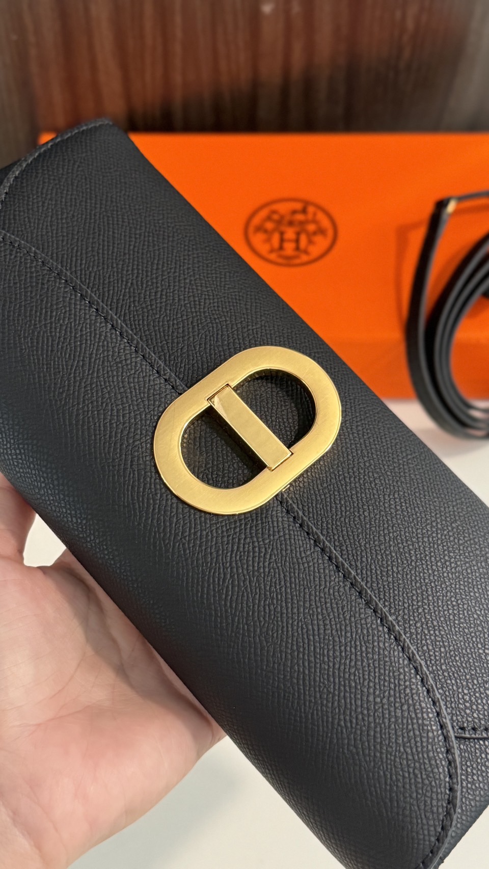 HERMES Chaine d'Ancre To Go wallet กระเป๋าถือสะพายแบรนด์หรู ดีไซส์กระเป๋าสตางค์ใบยาว Long wallet in Epsom Saddle-stitch เกรดออริ สลับแท้ 1:1 ใช้งานต่างประเทศได้ ภาพถ่ายจากงานขายจริง
