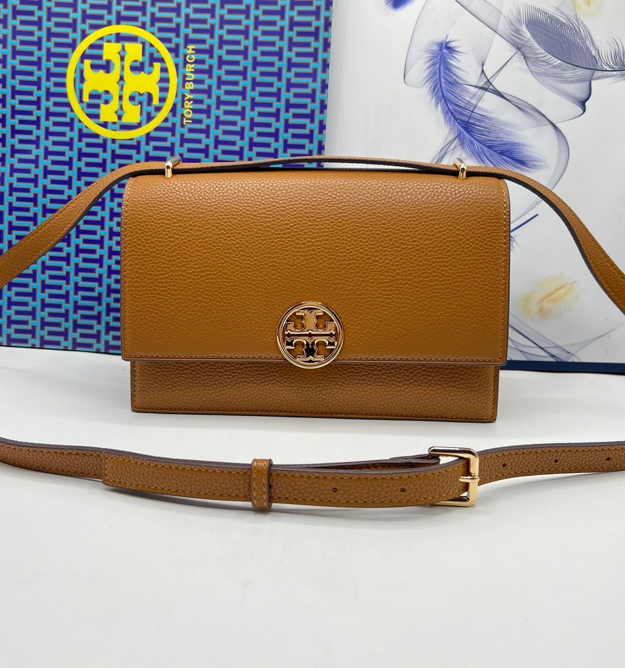 TORY BURCH MILLER LEATHER SHOULDER BAG กระเป๋าสะพายสวยหรู ผู้ดีทุกสี สายถอดได้ ถือเป็นคลัชได้ เกรดออริ สลับแท้ 1:1 ใช้งานต่างประเทศได้
