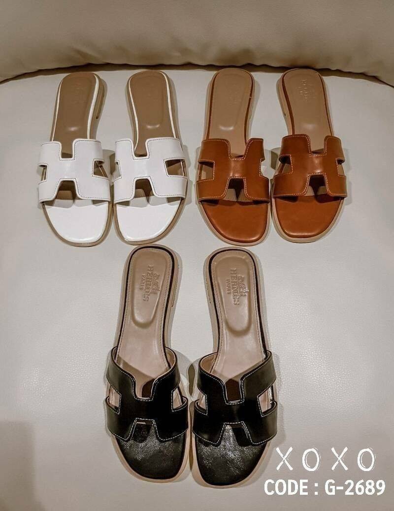 HERMES ORAN SANDAL แตะสวม สวย เก๋ งานชนช้อป ขายดีตลอดกาล แมทส์ชุดง่าย น้ำหนักเบา