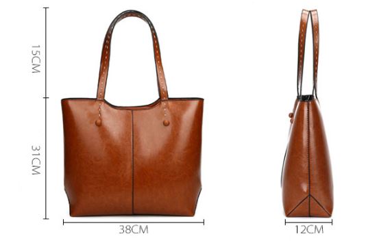 กระเป๋าสะพายข้างผู้หญิง กระเป๋าผู้หญิง ใบใหญ่ ใส่ของได้เยอะ ดีไซน์ แต่งตะเข็บ โชว์ลายหนัง สวย ๆ กระเป๋าผู้หญิง วินเทจ 507820