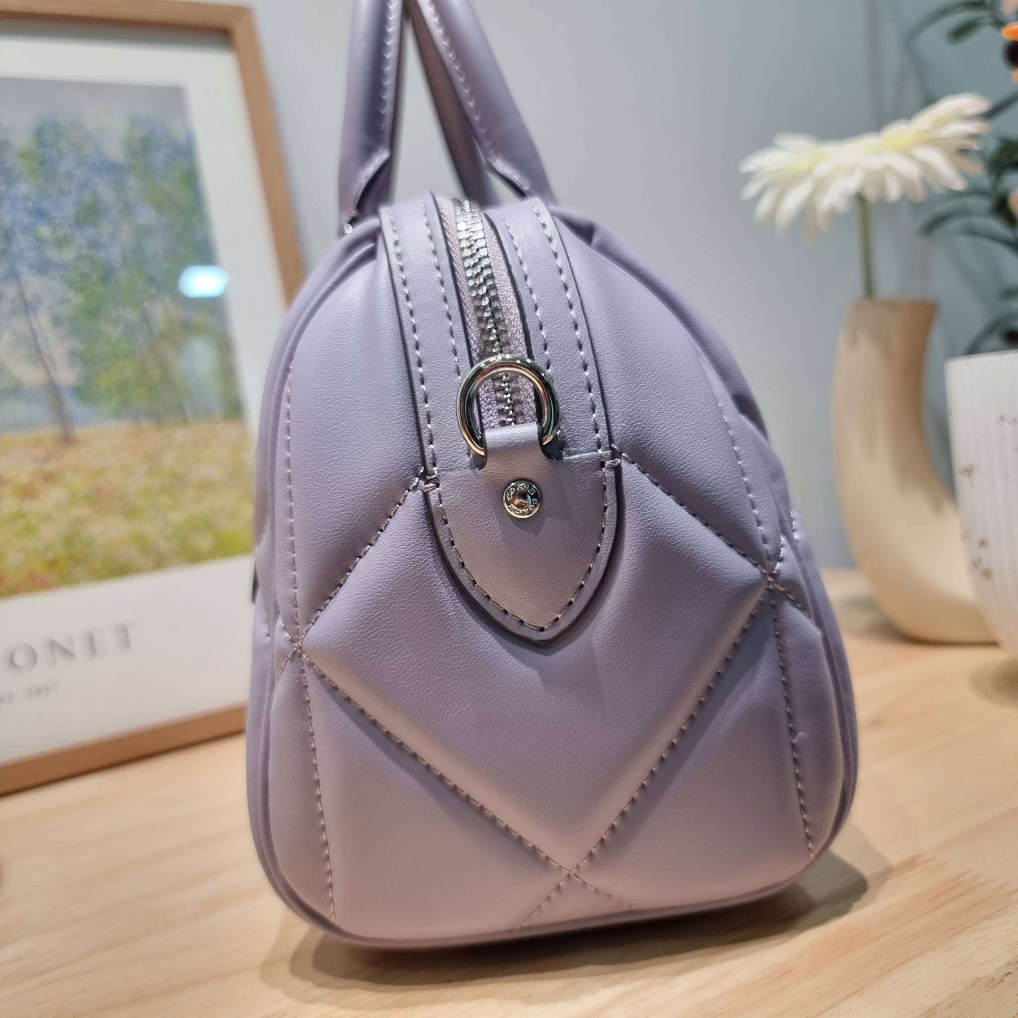 COACH ROWAN SATCHEL WITH PUFFY DIAMOND QUILTING CJ610 พร้อมส่ง กระเป๋าสะพายทรงหมอน ขนาดกำลังสวย คอลเลคชั่นสุดคลาสสิค ที่ดีไซน์เพิ่มความหรู