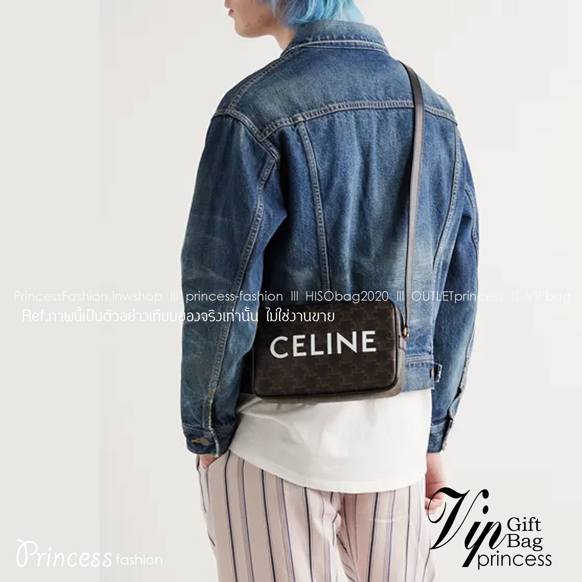 CELINE Messenger Double Zip in TRIOMPHE CANVAS กระเป๋าสะพายทรงแมสเซ็นเจอร์ ดีไซน์สุดคลาสสิค ใช้ได้ทั้งชายหญิง เปิด-ปิดด้วยซิปแบ่ง 2 ช่อง สะดวกใช้งาน