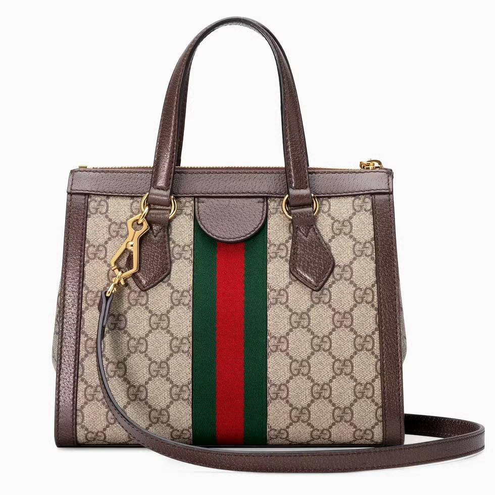 GUCCI Ophidia Small GG Tote Bag GC CLASSIC SMALL TOTE BAG WITH GWP กระเป๋าถือ/สะพาย อีกรุ่นหายาก ที่คงความสวยคลาสสิค และเรียบหรู วัสดุหนังแคนวาส ดีไซน์แถบคาดโดดเด่น รูปทรงสวยน่าใช้มากๆ สะพายขับผิว เปิด-ปิดกระเป๋าด้วยซิป หัวซิปตัว G อะไหล่สีทอง ภายในโล่งกว