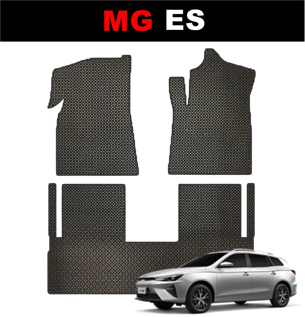ยางปูพื้นรถยนต์ MG ES 2023 ลายไบเค่น สีดำ เข้ารูป 3ชิ้น (พร้อมส่ง)