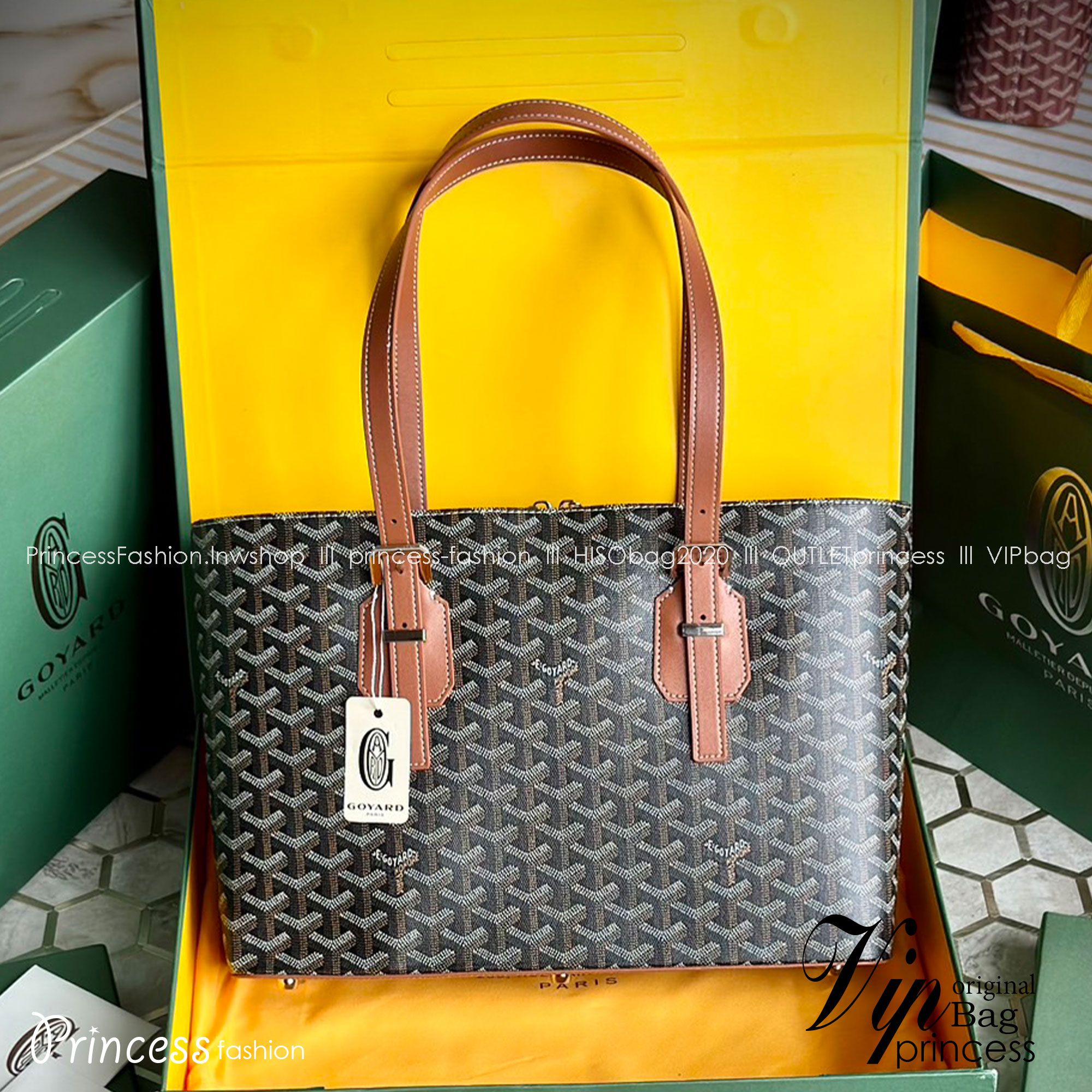 GOYARD Goyardine Sac Marie Galante MM / GOYARD Tote Bag กระเป๋าทรงโท้ทจุของได้เยอะ งานสวยเนี๊ยบ เกรดออริ สลับแท้ 1:1 ใช้ต่างประเทศได้