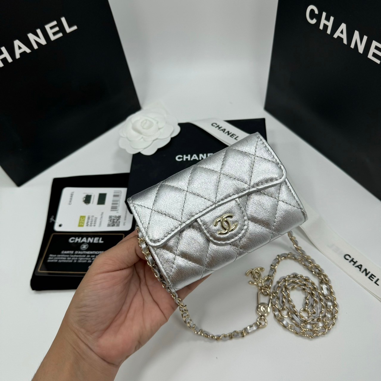 CHANEL mini wallet on chain crossbody กระเป๋าสตางค์พร้อมสายสะพายไซส์มินิ เกรดออริ 1:1 ใช้งานต่างประเทศได้ ภาพถ่ายจากงานขายจริง