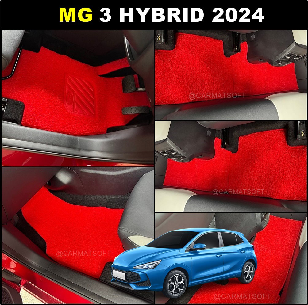 พรมดักฝุ่นไวนิล MG 3 HYBRID 2024 พรมดักฝุ่นในรถ เอ็มจี3 ไฮบริด เข้ารูป ภายในรถ เต็มคัน