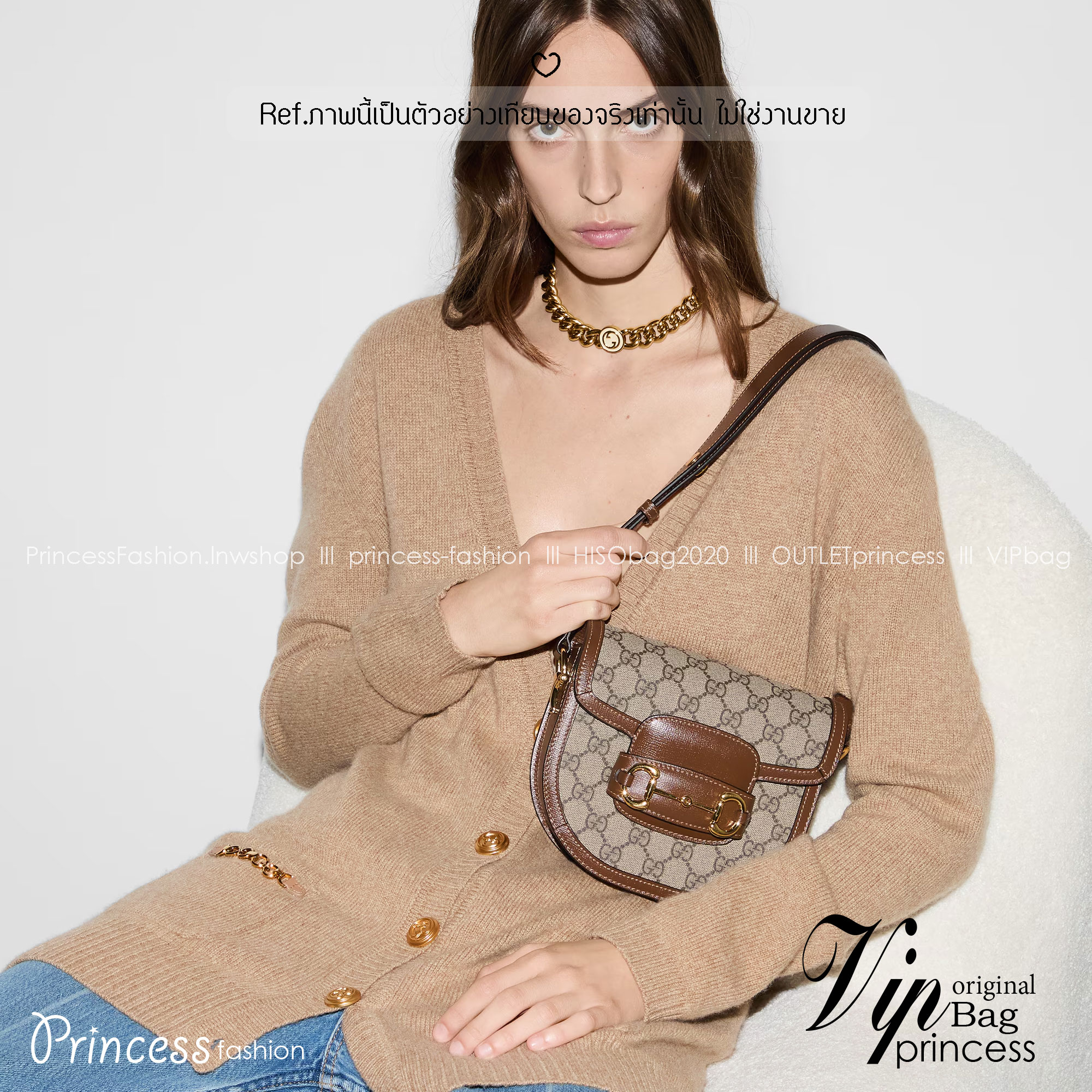 GUCCI Horsebit 1955 mini rounded bag กระเป๋าสะพายไหล่/สะพายข้างสุดคลาสสิค ใหม่ล่าสุด ไซส์มินิทรงครึ่งวงกลม กะทัดรัด สวยอยู่ทรง