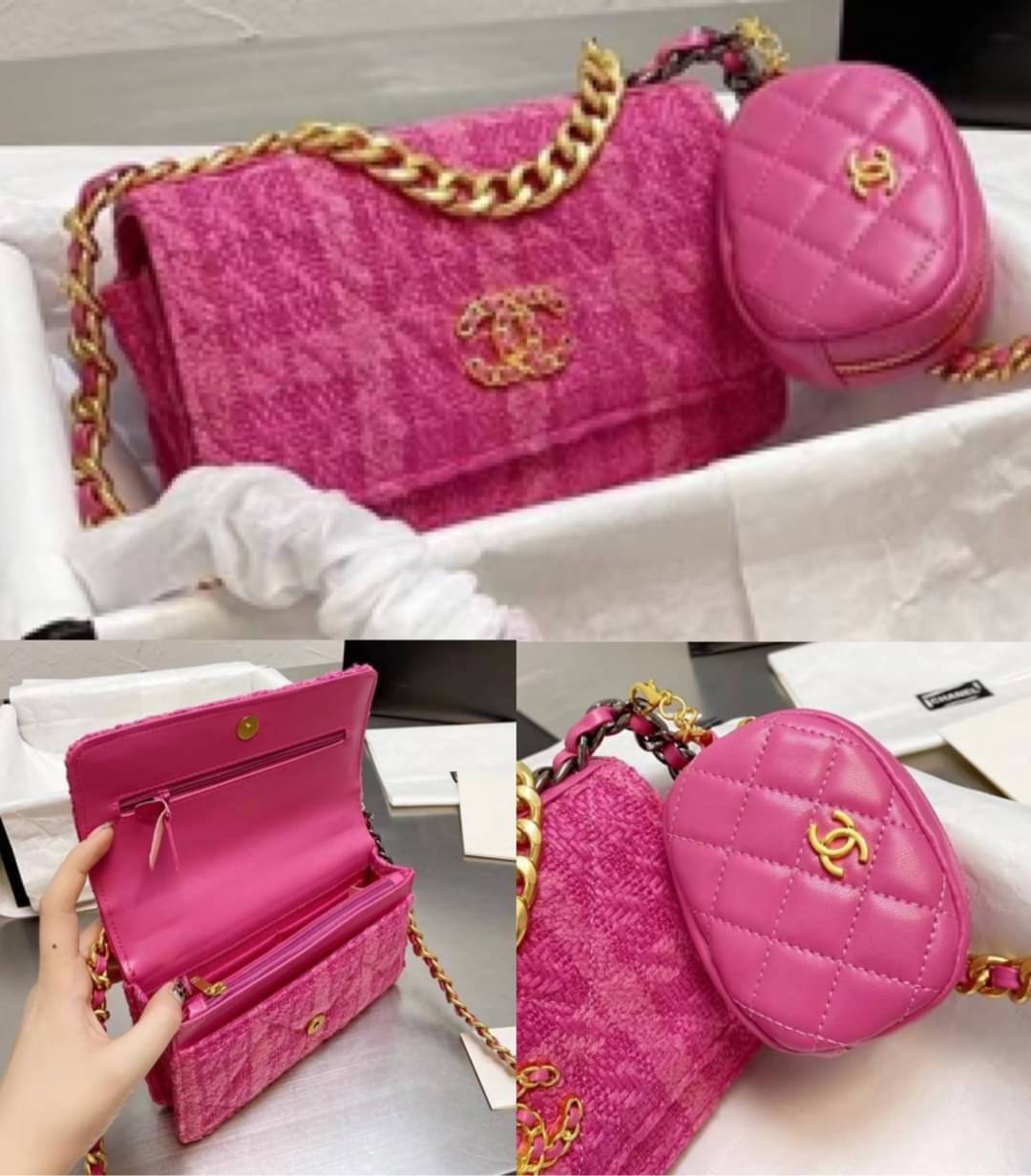 Chanel อเนกประสงค์ รุ่น Limited edition ลายวินเทจ พร้อมใบเล็ก หนังแท้ น้ำหนักเบา มีช่องใส่ของจุกจิก เปิดปิดด้วยฝาปิดกระดุม มีช่องใส่บัตร ช่องซิป ใส่กระเป๋าสตางค์ใบยาว ได้ค่ะ ตัวจริงสวยมากๆถูกใจรีบจองนะคะ ใส่มือถือได้ทุกรุ่น สายสะพายยาวคู่ สะพายได้สองแบบ ป