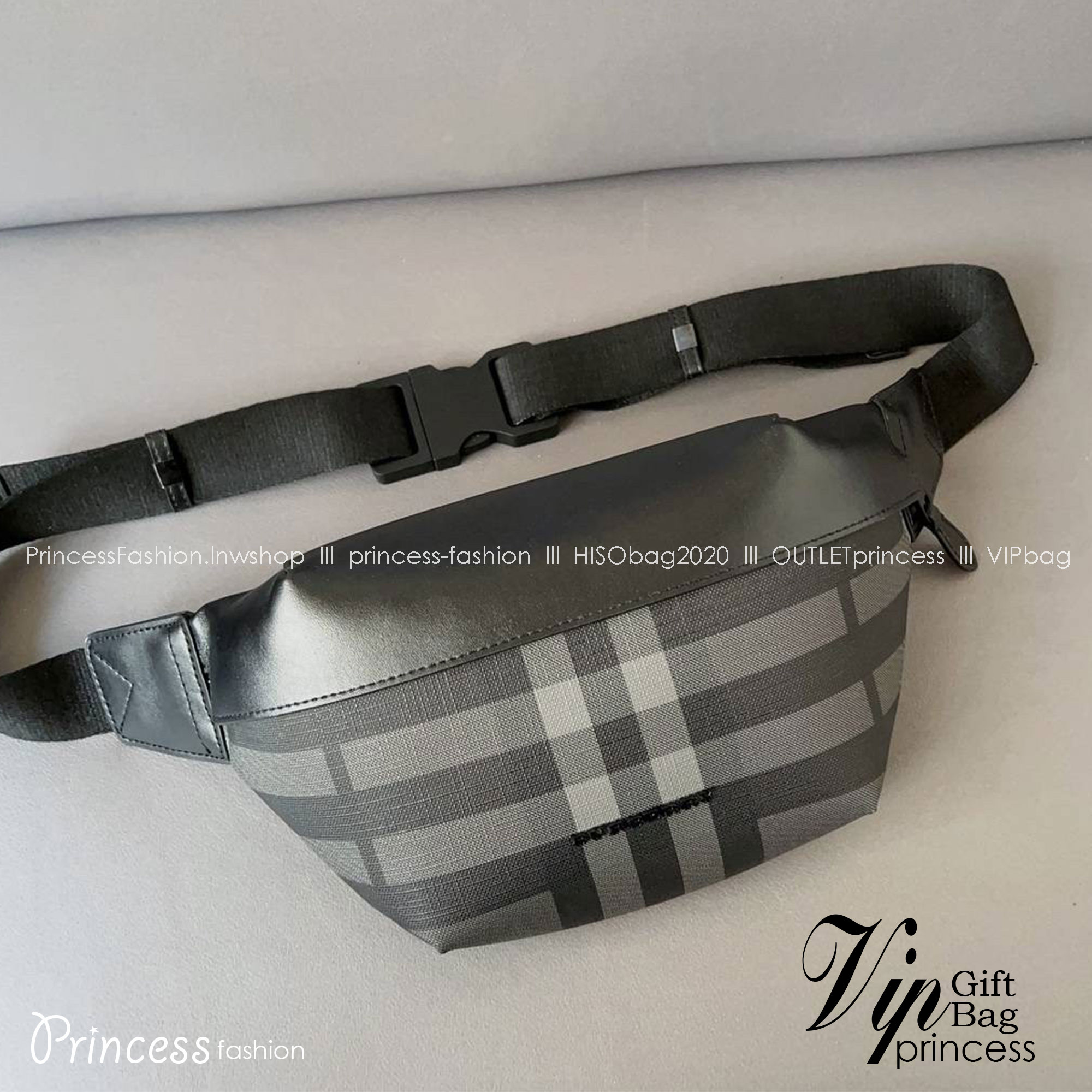 Burberry Sonny Plaid Leather Belt Bag / BURBERRY FRAGRANCES BELT BAG คาดเอว คาดอกแบบ UNISEX ใช้ได้ทุกเพศ ลายวินเทจตามแบบฉบับของแบรนด์
