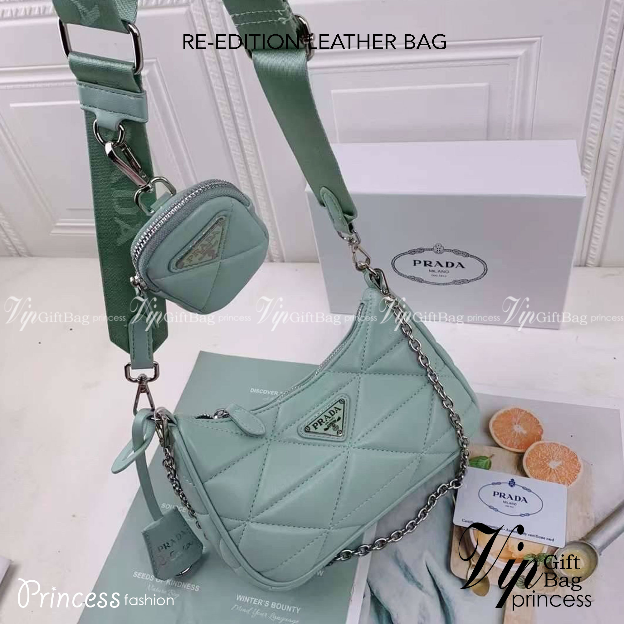 PRADA RE-EDITION LEATHER BAG กระเป๋าสะพายงานหนังซอฟ ไอเท็มสุดปัง ที่ฮิตตลอดกาลไม่ว่าจะปีไหนๆ จัดให้ครบทั้งสีขายดีและสีใหม่ล่าสุด ที่สายคุณหนูห้ามพลาด!!