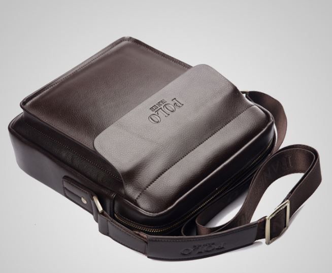 กระเป๋าสะพายข้าง ผู้ชาย กระเป๋าหนังแท้ polo แบบมีที่ปิดด้านหน้า กระเป๋าสะพาย polo รุ่นใหม่ แบบ สวยเท่ 945173