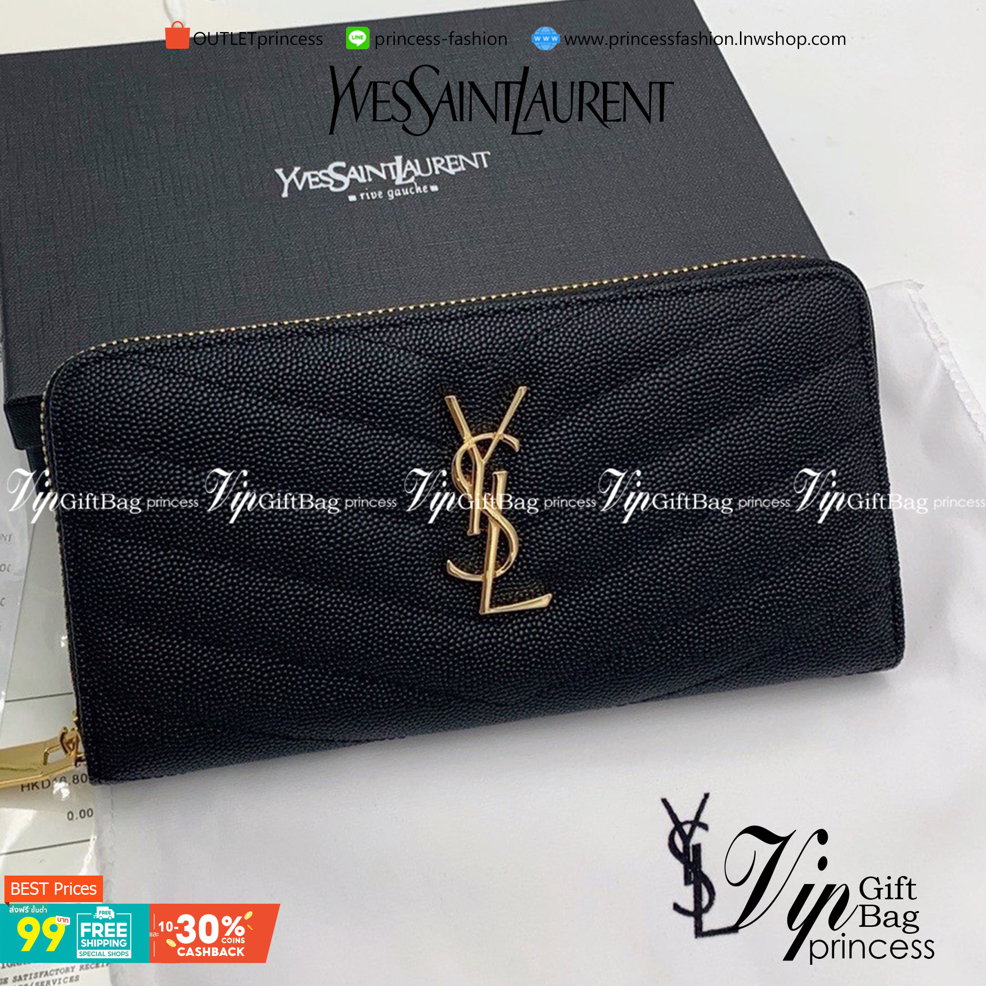 VIP 】YSL SAINT LAURENT LONG WALLET กระเป๋าสตางค์ใบยาวซิปรอบ งานเย็บเดินด้ายสวยมากกก อะไหล่ ดำ เงิน ทอง พร้อมส่งครบเลยค่ะ สวยหรูดูแพง ราคาดีงามมากกค่าา ไอเท็มนี้ Must Have! พร้อมส่งที่ไทยราคาสุดคุ้ม