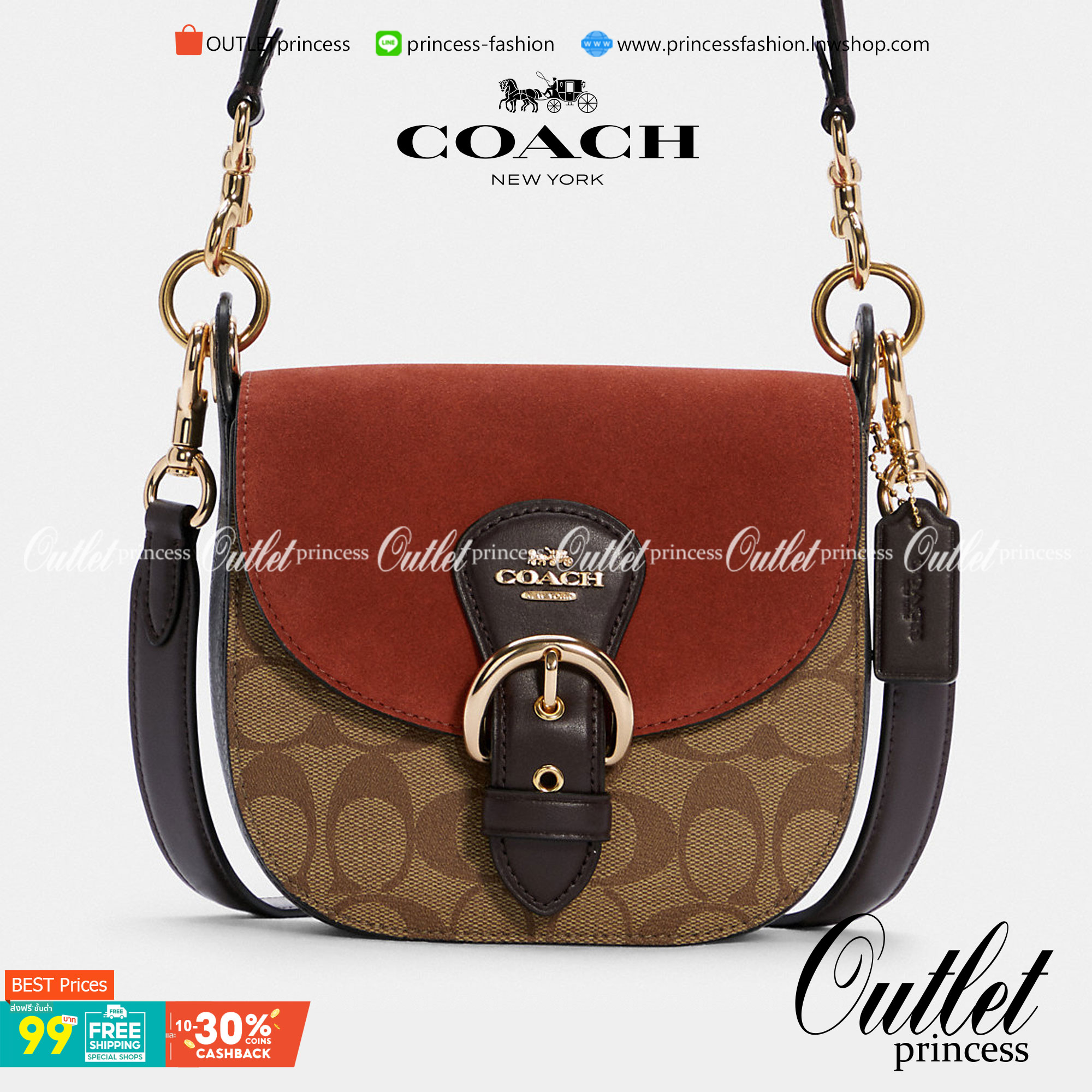 COACH C5691 KLEO SHOULDER BAG 17 IN SIGNATURE CANVAS ใหม่สุด!! สวยหรูไม่มีใครเกิน!! กระเป๋าสะพายสวยครบสูตร แค่เห็นก็ปิ๊ง!!วัสดุหนังแคนวาสสลับหนังแท้ ลงตัวที่หนึ่ง เปิด-ปิดด้วยสายคาดแม่เหล็กในตัว โดดเด่นมากๆ ภายในเป็นช่องโล่ง มีสายสะพายมาให้ถึง 2 แบบ สายคล