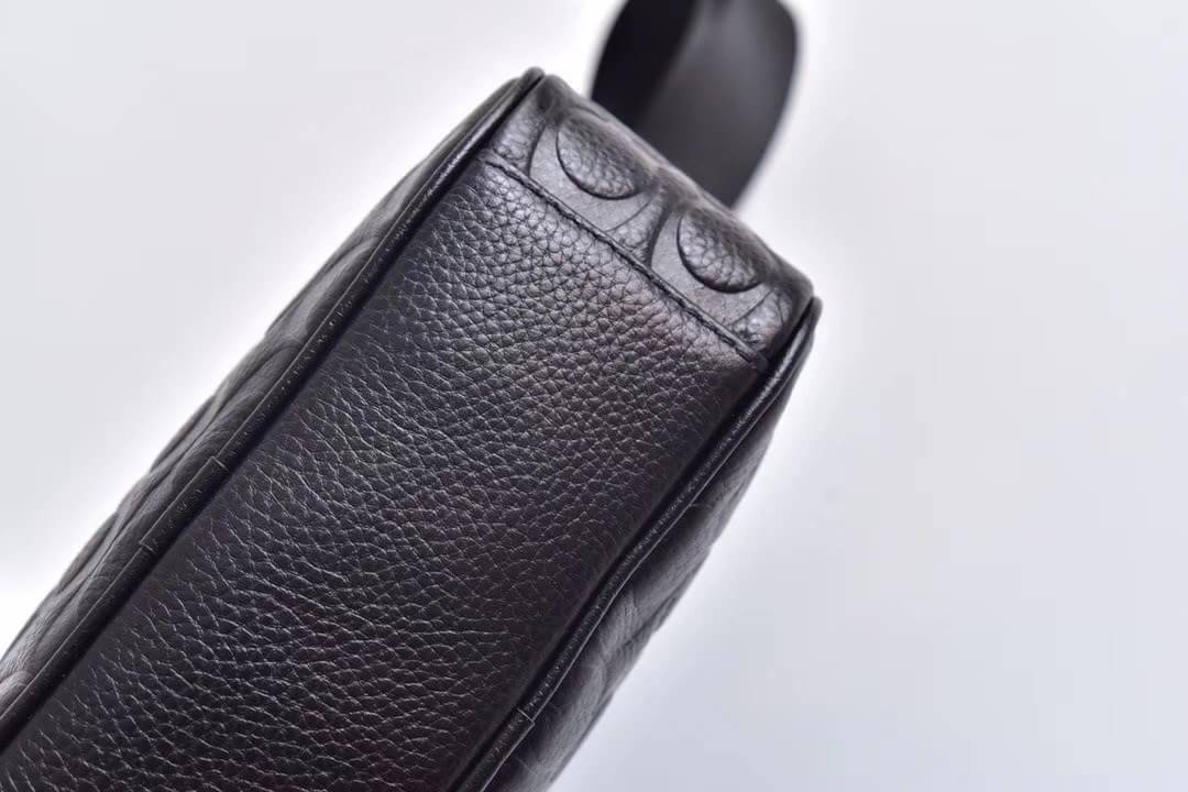 COACH Charles Flight Bag In Smooth Leather F71819 Men Black Beg Sling Cross body