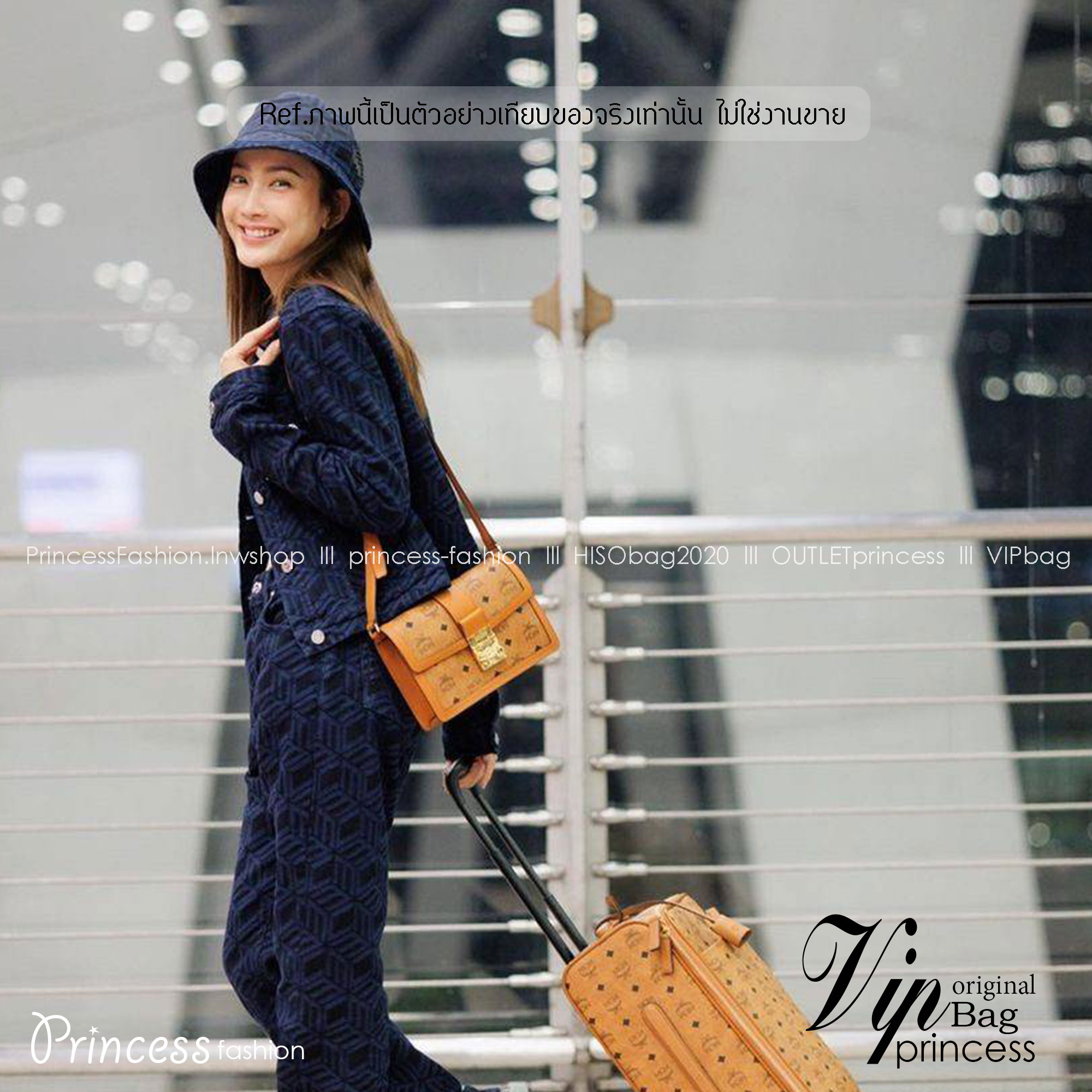 M.C.M SMALL NEW TRACY SHOULDER BAG IN VISETOS กระเป๋าสะพายสไตล์เทรซี่ ปรับโฉมให้ใช้งานได้ง่ายขึ้น เกรดออริ สลับแท้ 1:1 ใช้งานต่างประเทศได้