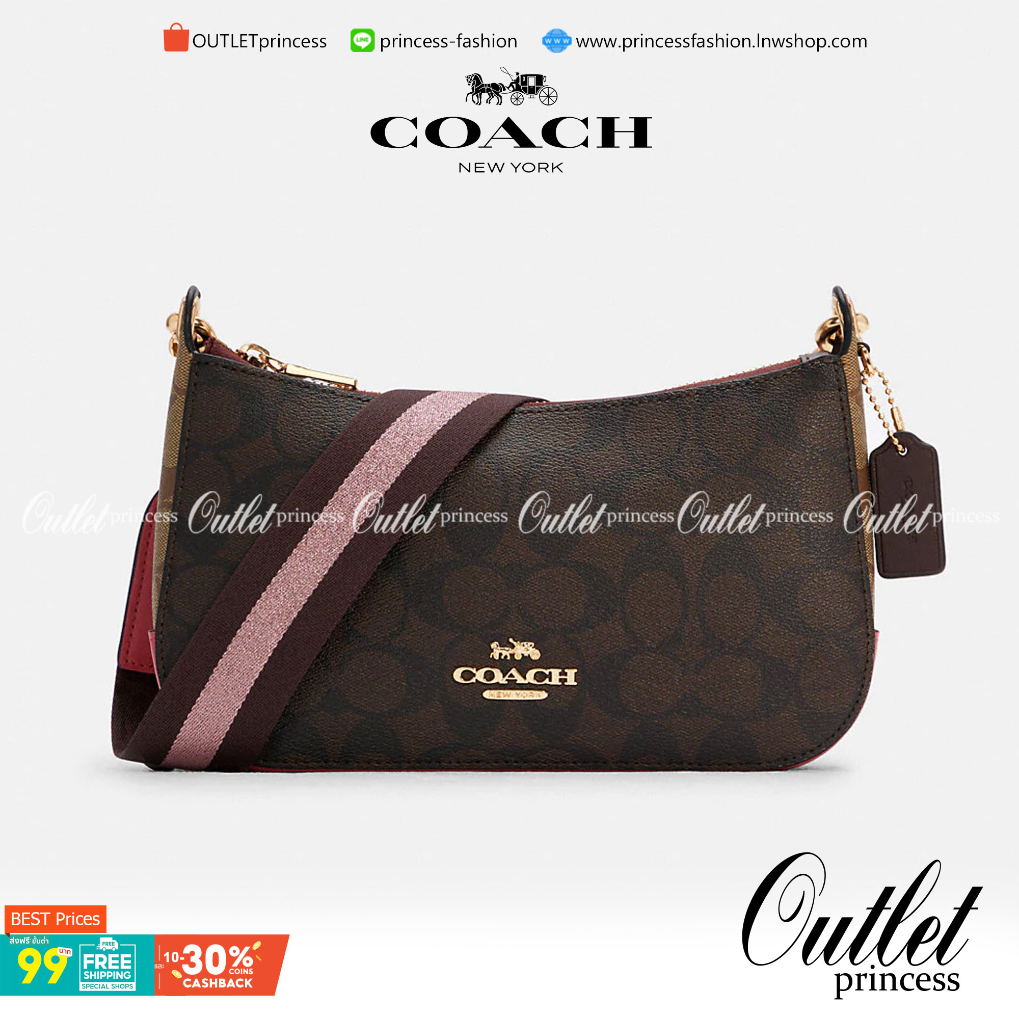 COACH C7264 C6823 C6817 JES BAGUETTE IN SIGNATURE CANVAS คอลเลคชั่นใหม่ล่าสุด พร้อมเสิร์ฟความสวยถึงบ้านเช่นเคย!! กระเป๋าสะพายทรงบาแกตต์ ดีไซน์ย้อนยุค ที่แอบแฝงความเรียบหรูดูแพงอยู่ในตัว โดดเด่นด้วยสายสะพายเส้นใหญ่ โทนสีคอนทราส ทำให้ไอเท็มนี้ดูมีลูกเล่นมาก