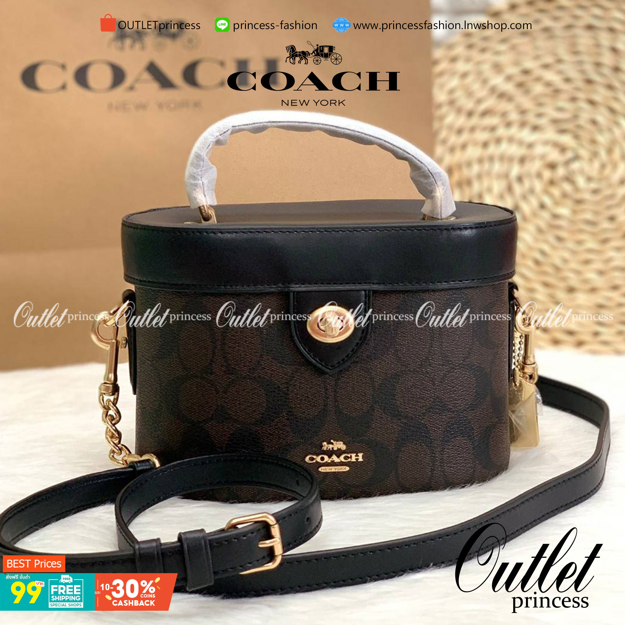 COACH KAY CROSSBODY IN SIGNATURE ((78277)) กลับมาอีกครั้ง! กระเป๋าหิ้ว//สะพายแบบครอสบอดี้ร์ หนังแท้นิ่มสวย เปิดปิดกระเป๋าแบบหมุนล็อค ภายในโล่งสามารถใส่กระเป๋าเงินใบกลางได้;มือถือได้ทุกรุ่น; มีช่องเล็กให้ใส่ของจุกจิก;ซัปในบุผ้าอย่างดีเลยค่ะ มาพร้อมสายสะพาย