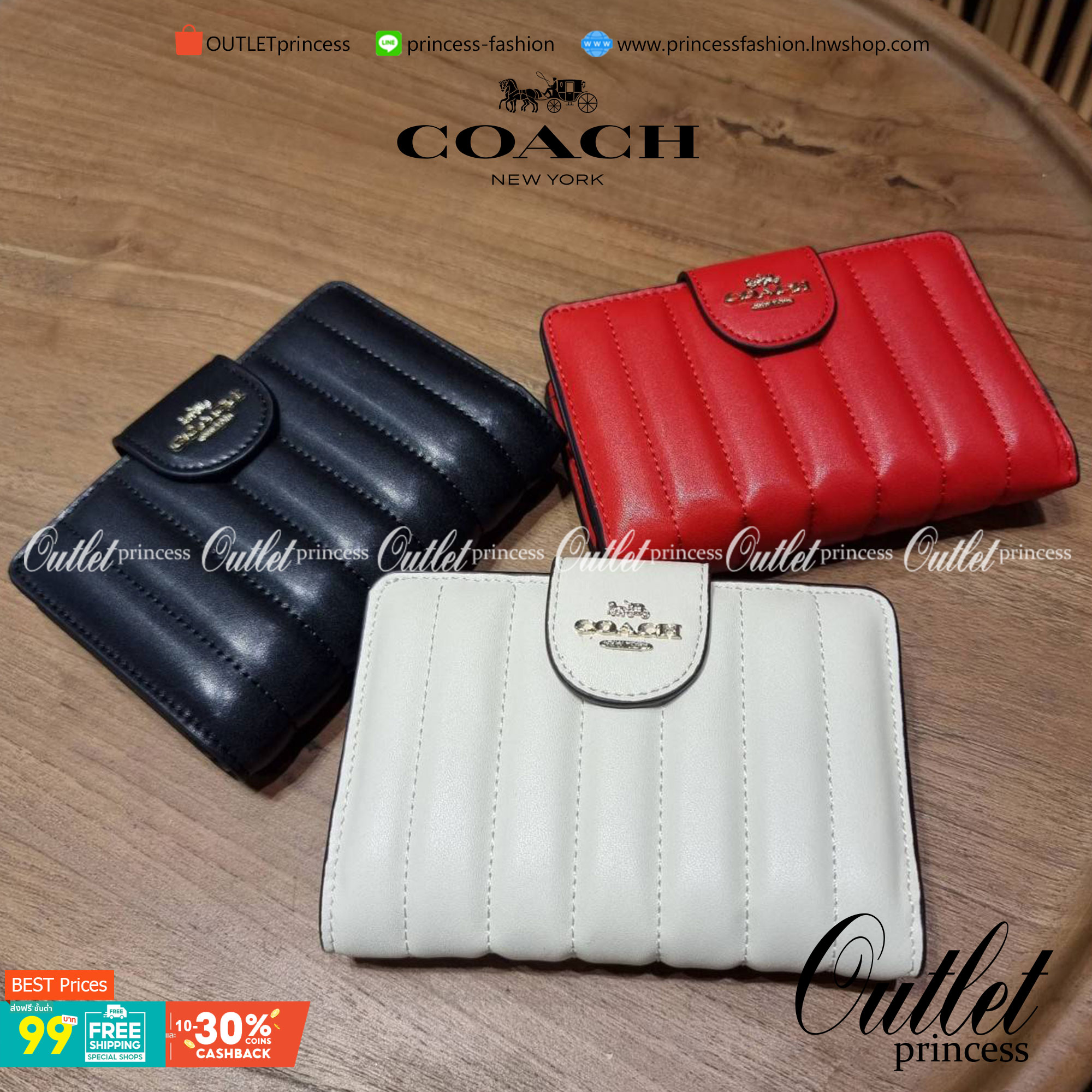 COACH C3454 MEDIUM CORNER ZIP WALLET ความหรูที่ซื้อได้!! กระเป๋าสตางค์ดีไซน์ใหม่ล่าสุด ออกแบบมาหรูดูดี ดีเทลลูกเล่นบุหนัง nappa นิ่มขึ้นเงาสวยมากๆ เปิด-ปิดใช้งานง่าย มีช่องซิปแยก มีช่องใส่บัตร ใส่ธนบัตรได้ทุกชนิด สะดวกใช้จริงๆใบนี้ สาวๆได้ไปใช้แล้วไม่อยาก