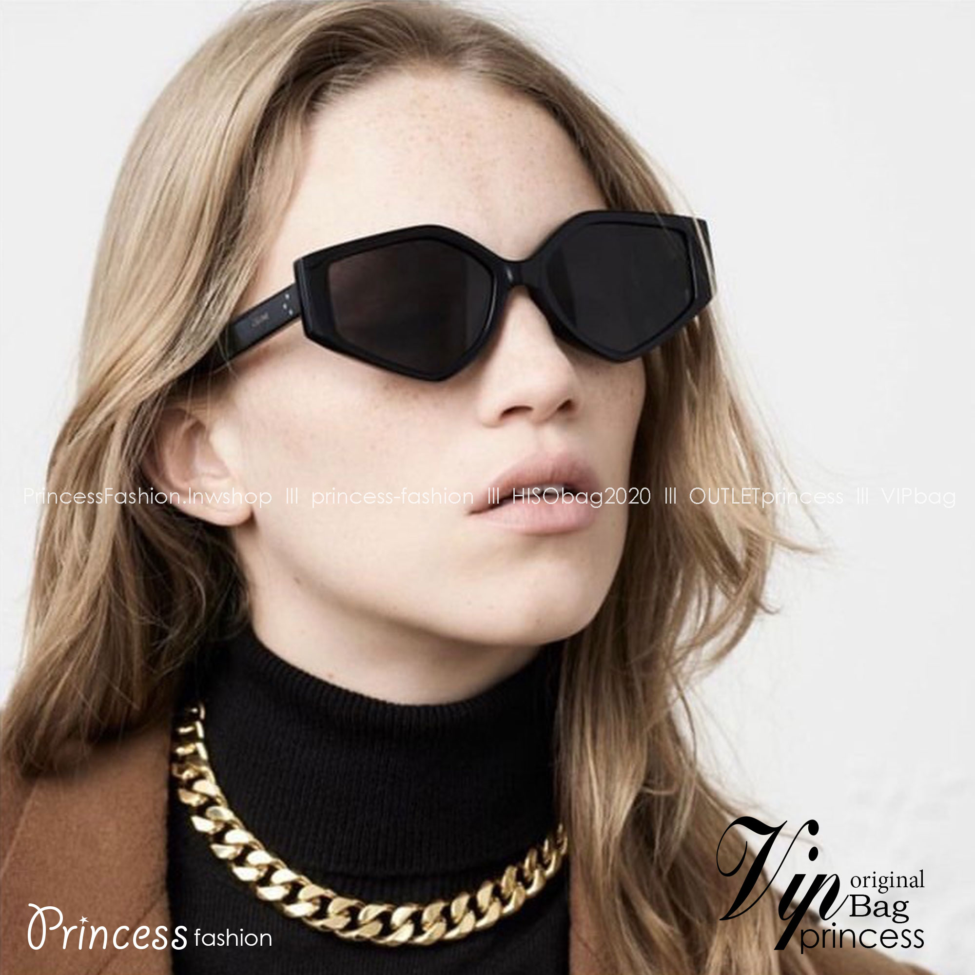 แว่นตาลิซ่า Celine Sunglass เกรดท็อปออริ 1:1 สลับแท้ เกรดดีสุด ใช้งานต่างประเทศได้ มาพร้อมกระเป๋าใส่แว่นปักลายซีลีน