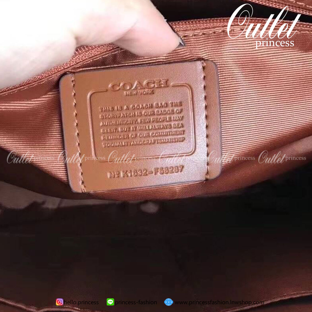 Coach ทรงโดมใหญ่ size 13” SIERRA SATCHEL IN SIGNATURE COACH IMITATION GOLD/BROWN