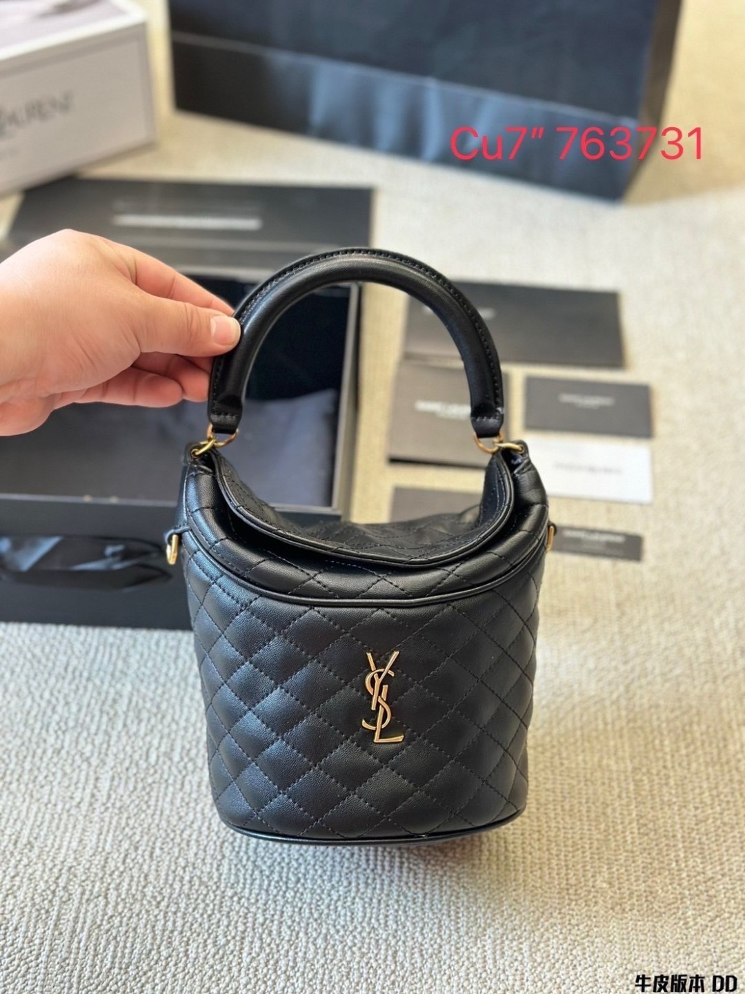 YSL mini Gaby lambskin bucket bag กระเป๋าสะพายทรงถัง งานหนังเต็มใบ สีดำอะไหล่ทองสวยคลาสสิก 🧡เกรดวีไอพี ไฮเอน