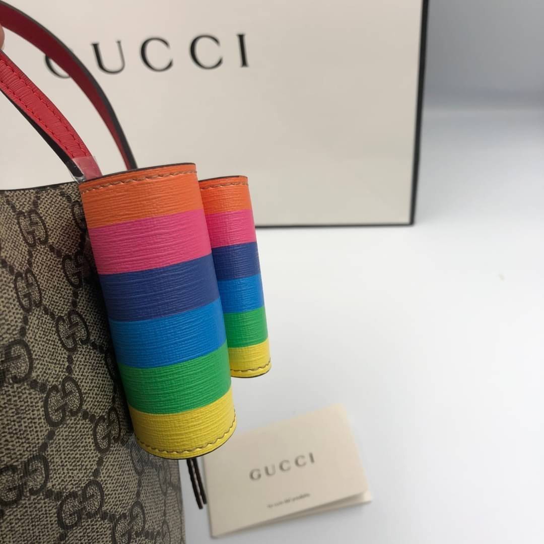 VIP 】Animal-Friendly Gucci Kid GG Supreme Tote Bag งานหนังแท้ทรงตั้งสวย ขนาดกะทัดรัด จุของได้เยอะ ใช้ได้ทั้งเด็กและผู้ใหญ่ น่ารักมากค่ะ