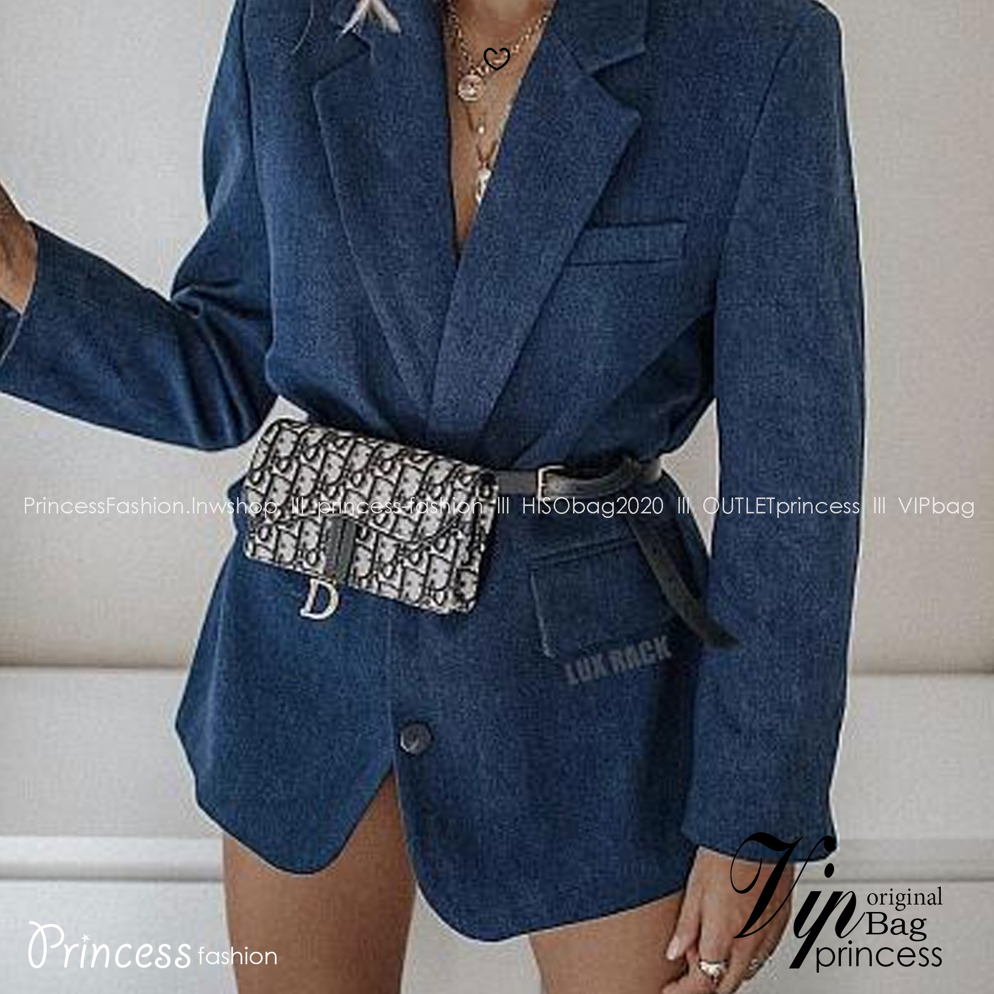 DIOR Small Saddle Pouch Belt with Chain กระเป๋าทรงพอช พร้อมสายสะพายหนังและสายโซ่ ปรับใช้งานได้ทั้งคาดอก/คาดเอว/หรือสะพายไหล่ได้ สายถอดได้ ถือเป็นพอชเก๋ๆ