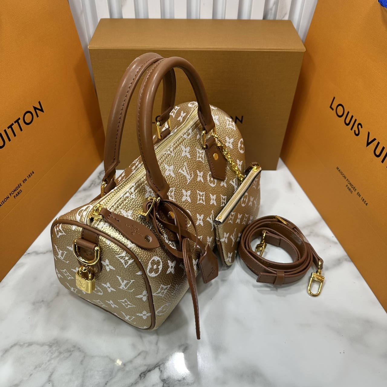 ORI หนังแท้ | LV Speedy P9 Bandoulière 25 Bag กระเป๋าสะพายทรงหมอนสปีดี้ คอลใหม่ล่าสุดหรูหราโดดเด่น รูปทรงใช้งานง่ายสวยตลอดกาล ใช้ได้กับทุกลุค ทุกโอกาส ภายในโล่งกว้างมาก ใส่ของสำคัญได้ครบแน่นอนจ้า