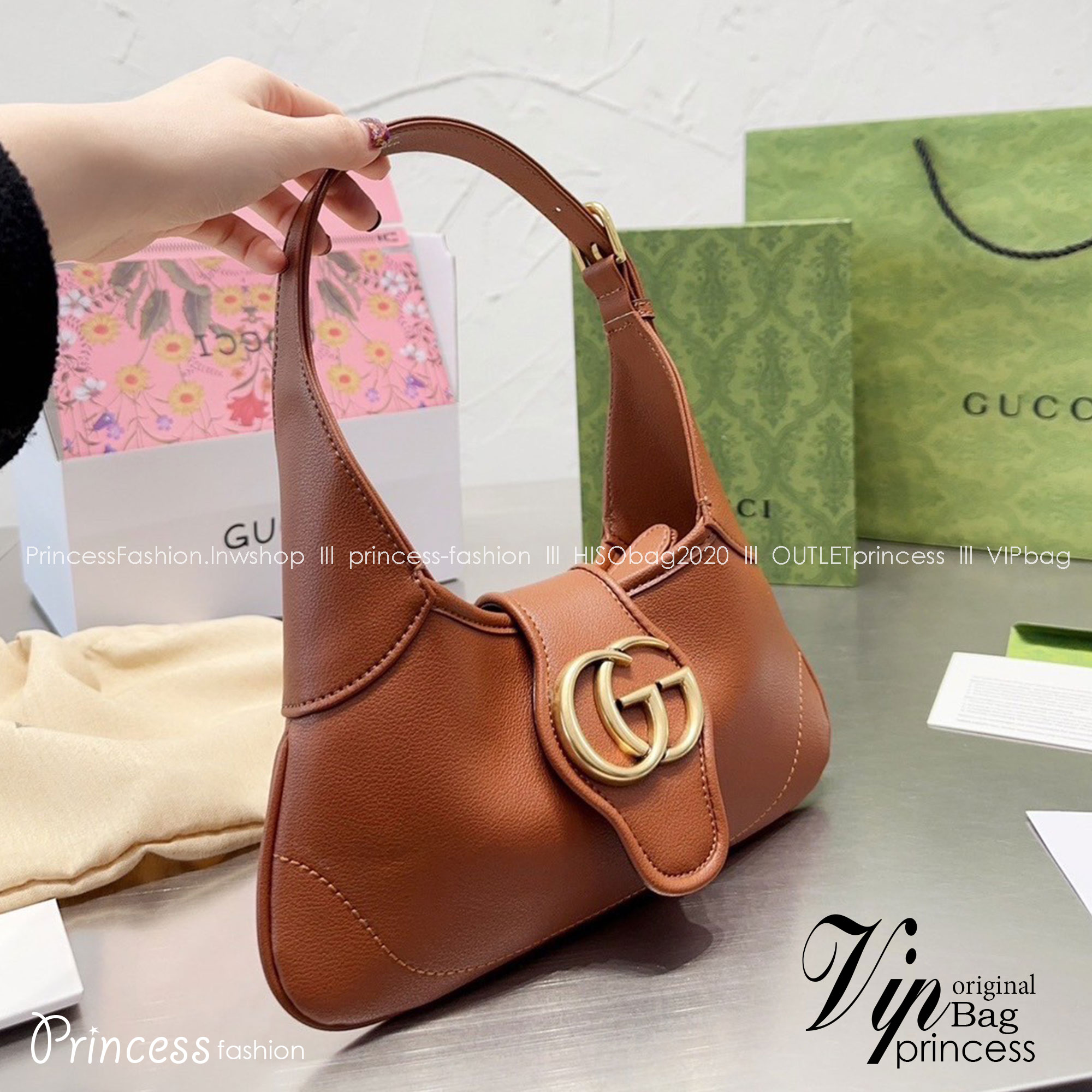 GUCCI Aphrodite small shoulder bag / GG shoulder bag / GUCCI BAG พร้อมส่ง 4 สี กระเป๋าสะพายไหล่ โดดเด่นด้วยโลโก้ใหญ่อะไหล่ทอง งานหนังเต็มใบ ผสานดีไซน์ของความคลาสสิคได้อย่างลงตัว