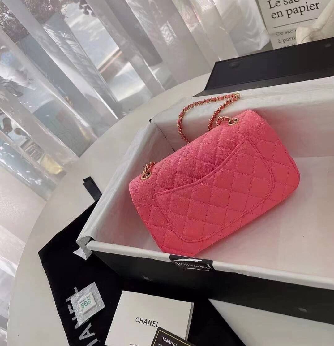 CHANEL MINI FLAP BAG CAVIAR Leather GOLD tone hardware พร้อมส่ง 5 สี