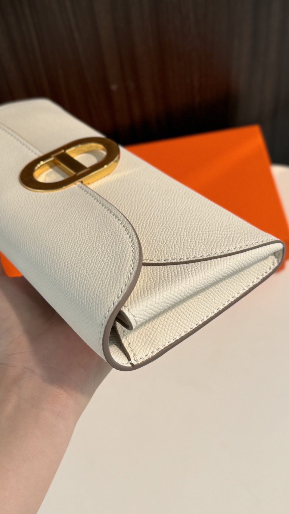 HERMES Chaine d'Ancre To Go wallet กระเป๋าถือสะพายแบรนด์หรู ดีไซส์กระเป๋าสตางค์ใบยาว Long wallet in Epsom Saddle-stitch เกรดออริ สลับแท้ 1:1 ใช้งานต่างประเทศได้
