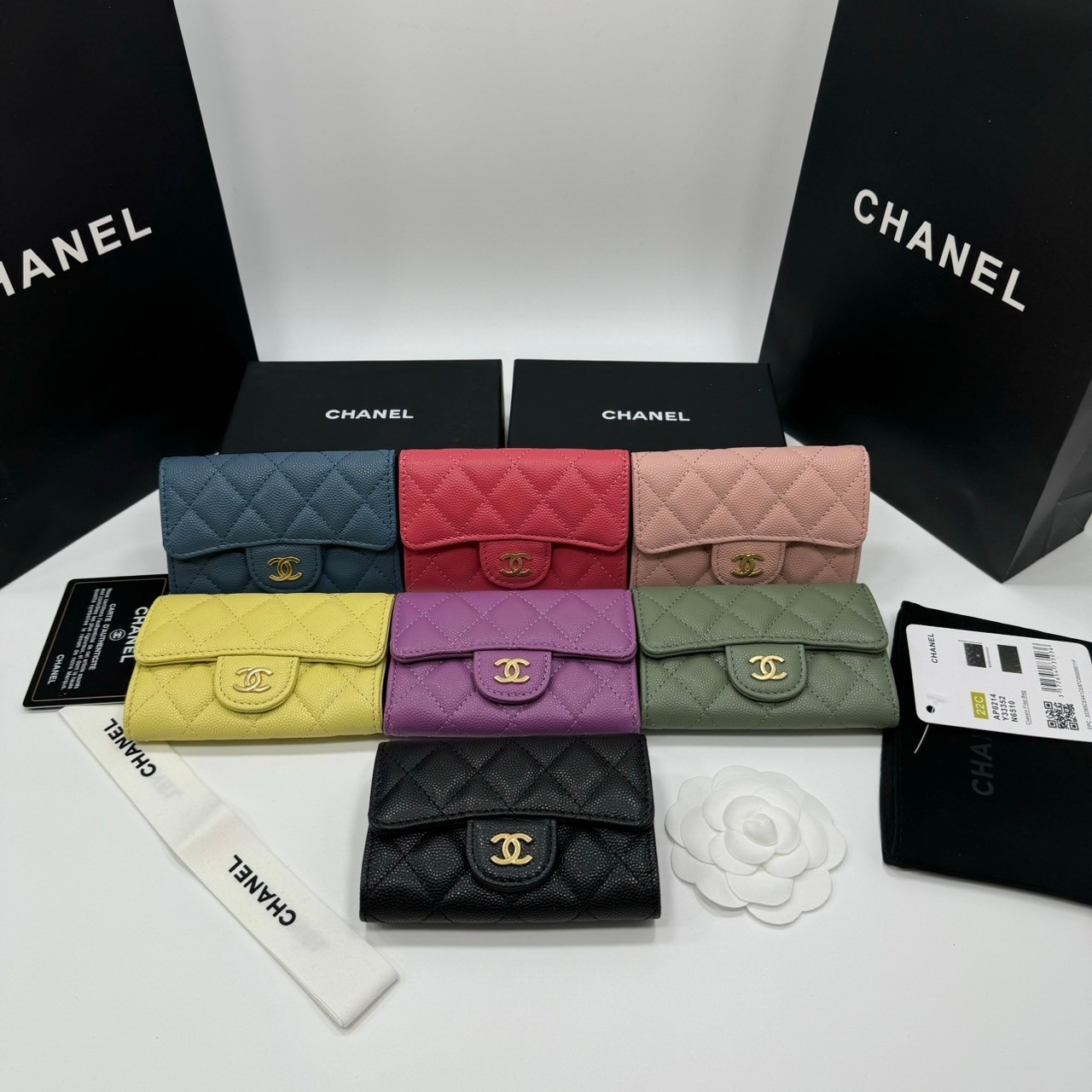 พร้อมส่ง 7 สี CHANEL WALLET กระเป๋าสตางค์รุ่นยอดนิยมใบสั้น เกรดออริ 1:1 ใช้งานต่างประเทศได้ ภาพถ่ายจากงานขายจริง