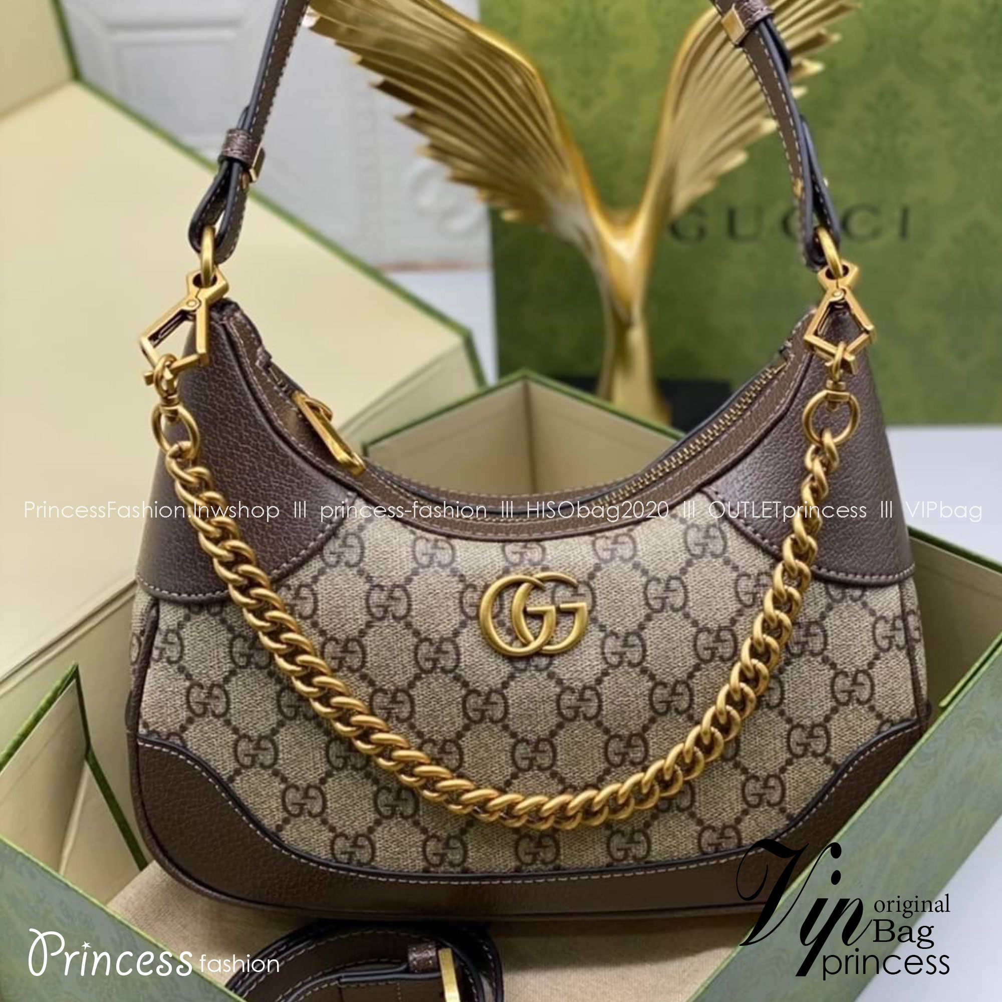 GUCCI Aphrodite small shoulder bag / GC crossbody pouch bag เกรดออริ กระเป๋าสะพายทรงคลาสสิค ดีไซน์ย้อนยุคผสานความโมเดิร์นด้วยรูปทรงพอช ที่ใช้งานได้ทุกสไตล์