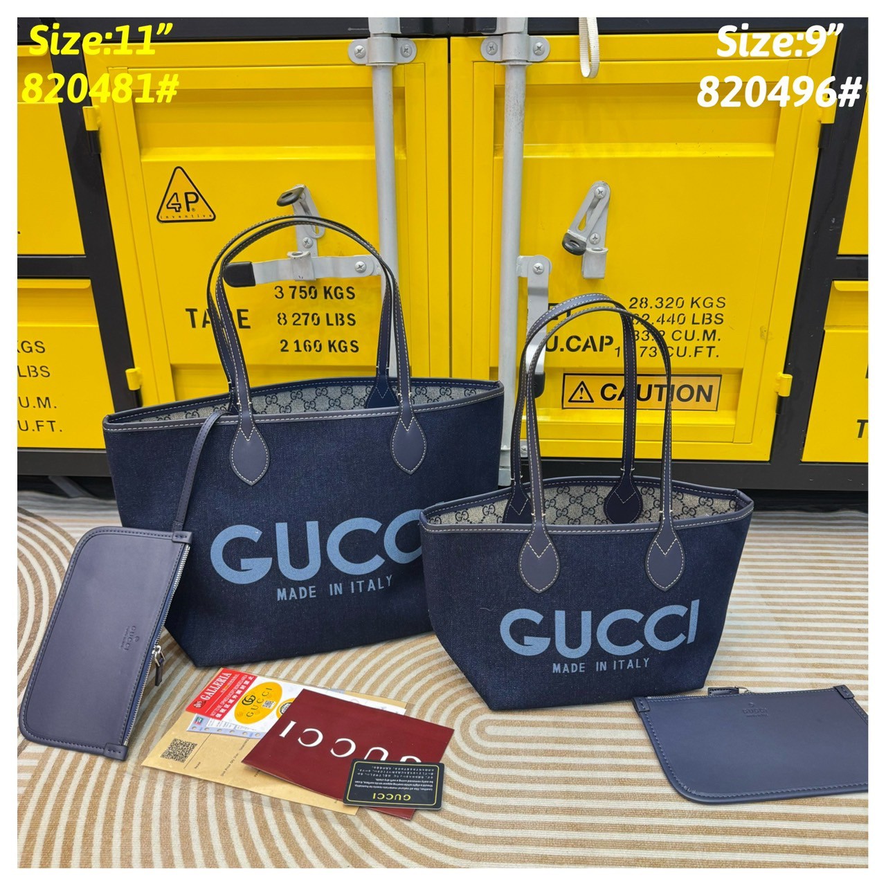 GUCCI Totissima reversible tote bag กระเป๋าสะพายทรงโท้ทเดนิม ใหม่ล่าสุด กลับด้านใช้ได้ 2 ด้านสวยเริ่ดมากๆ ด้านเดนิมสีเข้มพิมพ์ชื่อแบรนด์สวยโดดเด่น อีกด้านลายโมโนแกรมเต็มใบ ปรับใช้งานได้ไม่มีเบื่อ