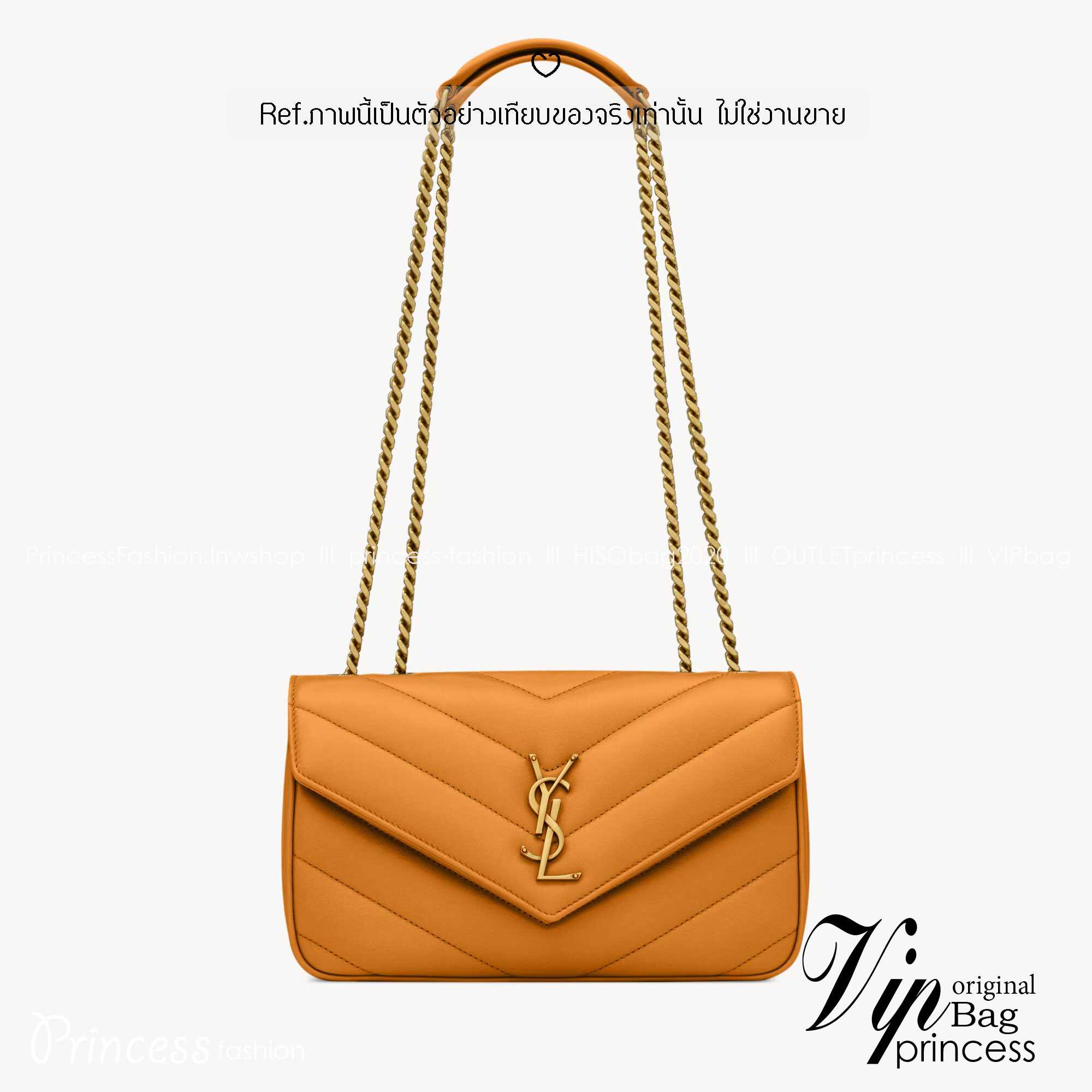 ORI หนังแท้ | YSL LOULOU small in MATELASSÉ กระเป๋าสะพายสายโซ่าีทองหรูหรา งานหนังแท้เนื้อนุ่มตะเข็บเย็บลายเชฟรอนสวยหรูโดดเด่นเป็นเอกลักษณ์ 🤍 เกรดออริจินอล หนังแท้