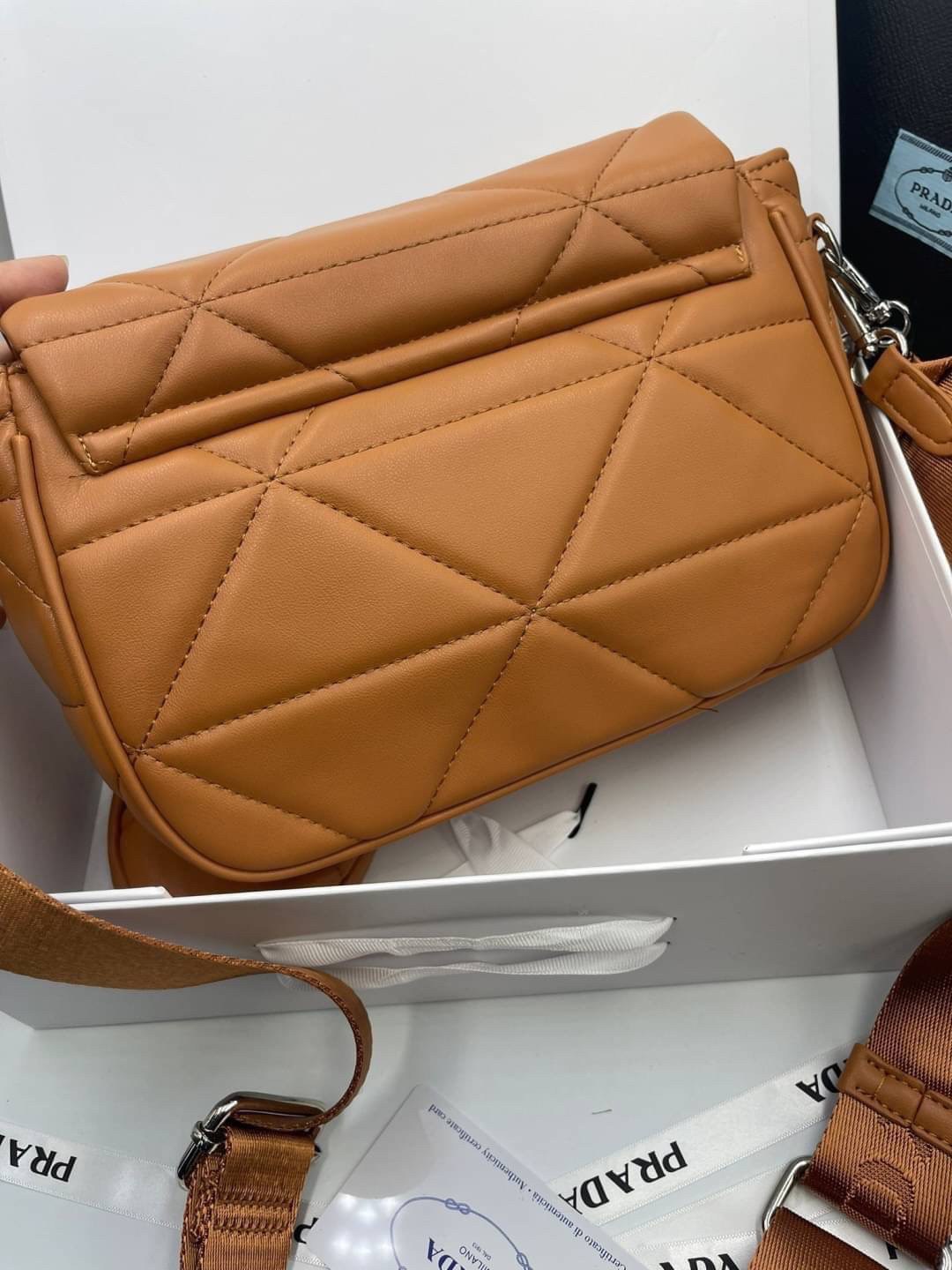 VIP 】PRADA System nappa leather patchwork bag หนังแท้ พร้อมส่งที่ไทย 6 สี